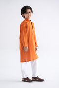 Maria B | Boys | Kurta - MBK-KR25-05 (Rust Orange) -  Maria B Kidswear Kurtas - Original Designer Dress - House of Maryam