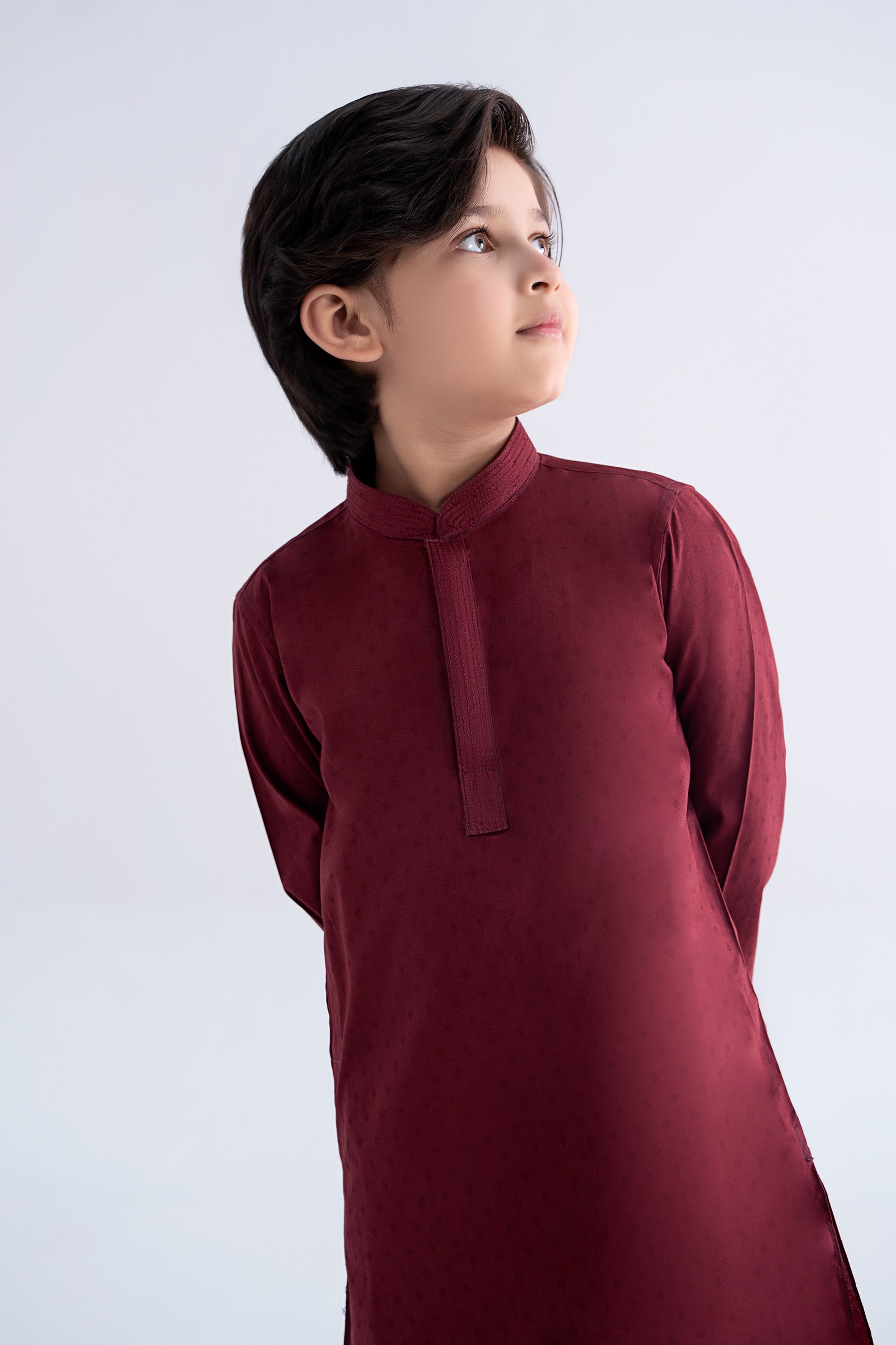 Maria B | Boys | Kurta - MBK-KR25-06 (Maroon) -  Maria B Kidswear Kurtas - Original Designer Dress - House of Maryam