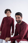 Maria B | Boys | Kurta - MBK-KR25-06 (Maroon) -  Maria B Kidswear Kurtas - Original Designer Dress - House of Maryam