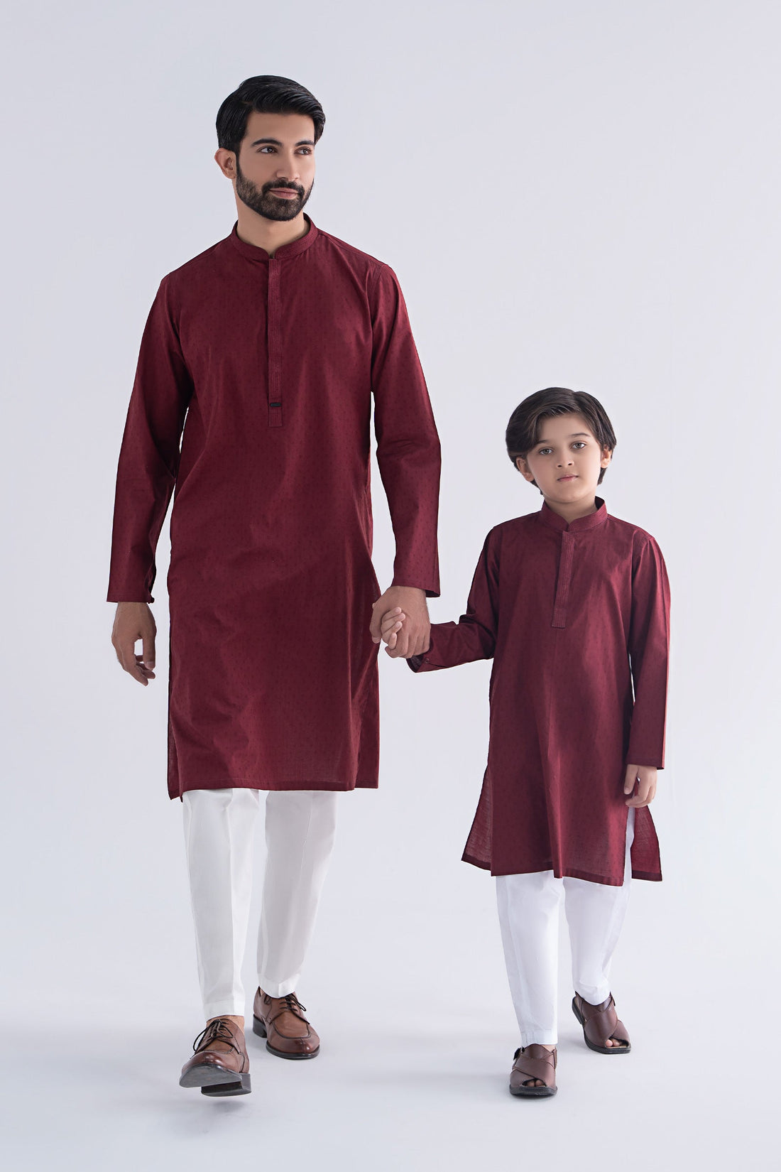 Maria B | Boys | Kurta - MBK-KR25-06 (Maroon) -  Maria B Kidswear Kurtas - Original Designer Dress - House of Maryam