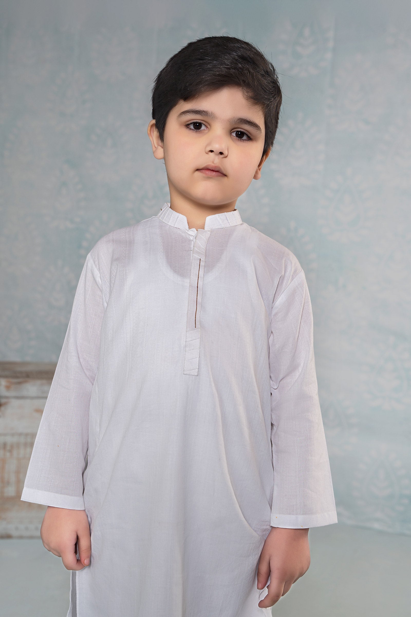 Maria B | Boys | Kurta - MKB-SS24-08 (White) -  Maria B Kidswear Kurtas - Original Designer Dress - House of Maryam