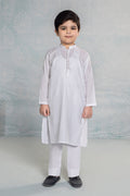 Maria B | Boys | Kurta - MKB-SS24-08 (White) -  Maria B Kidswear Kurtas - Original Designer Dress - House of Maryam
