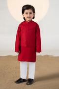 Maria B | Boys | MKB-SS24-11 (Red) -  Maria B Kidswear Complete Suit - Original Designer Dress - House of Maryam
