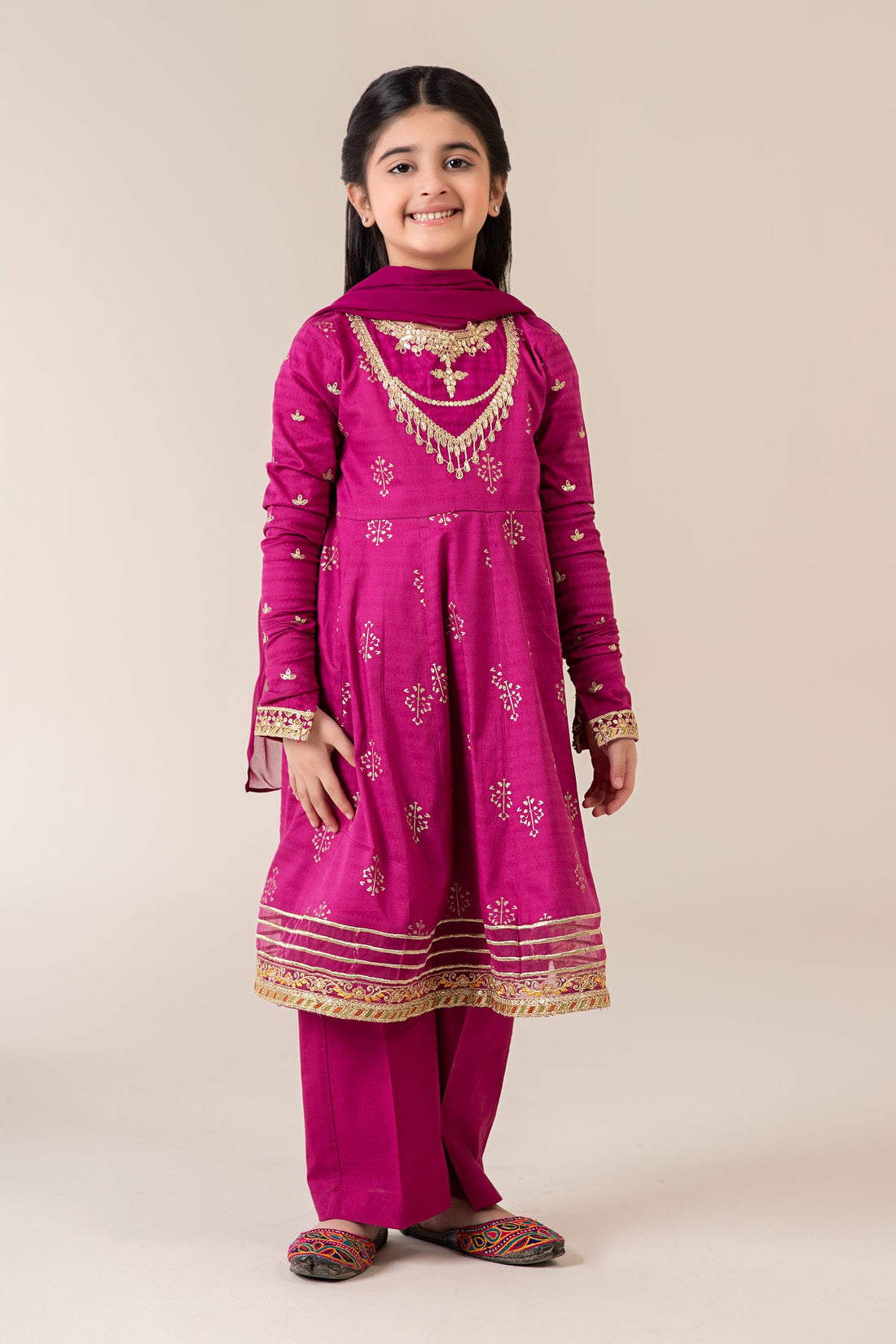 Maria B | Girls | MKD-EF21-23R1 (Magenta) -  Maria B Maria B Kids - Original Designer Dress - House of Maryam