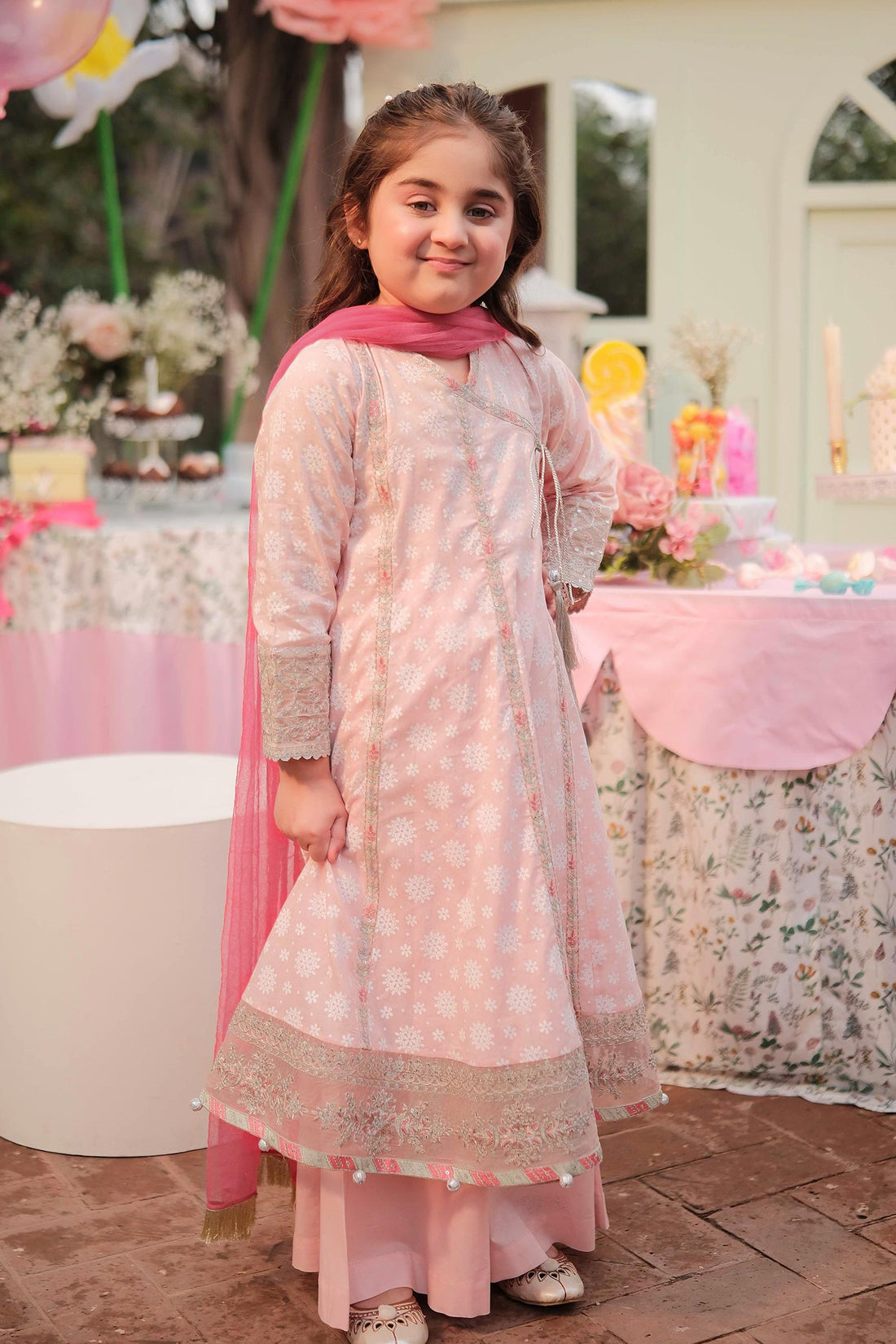 Maria B | Girls | MKD-EF25-09 (Pink) -  Maria B Maria B Kids - Original Designer Dress - House of Maryam