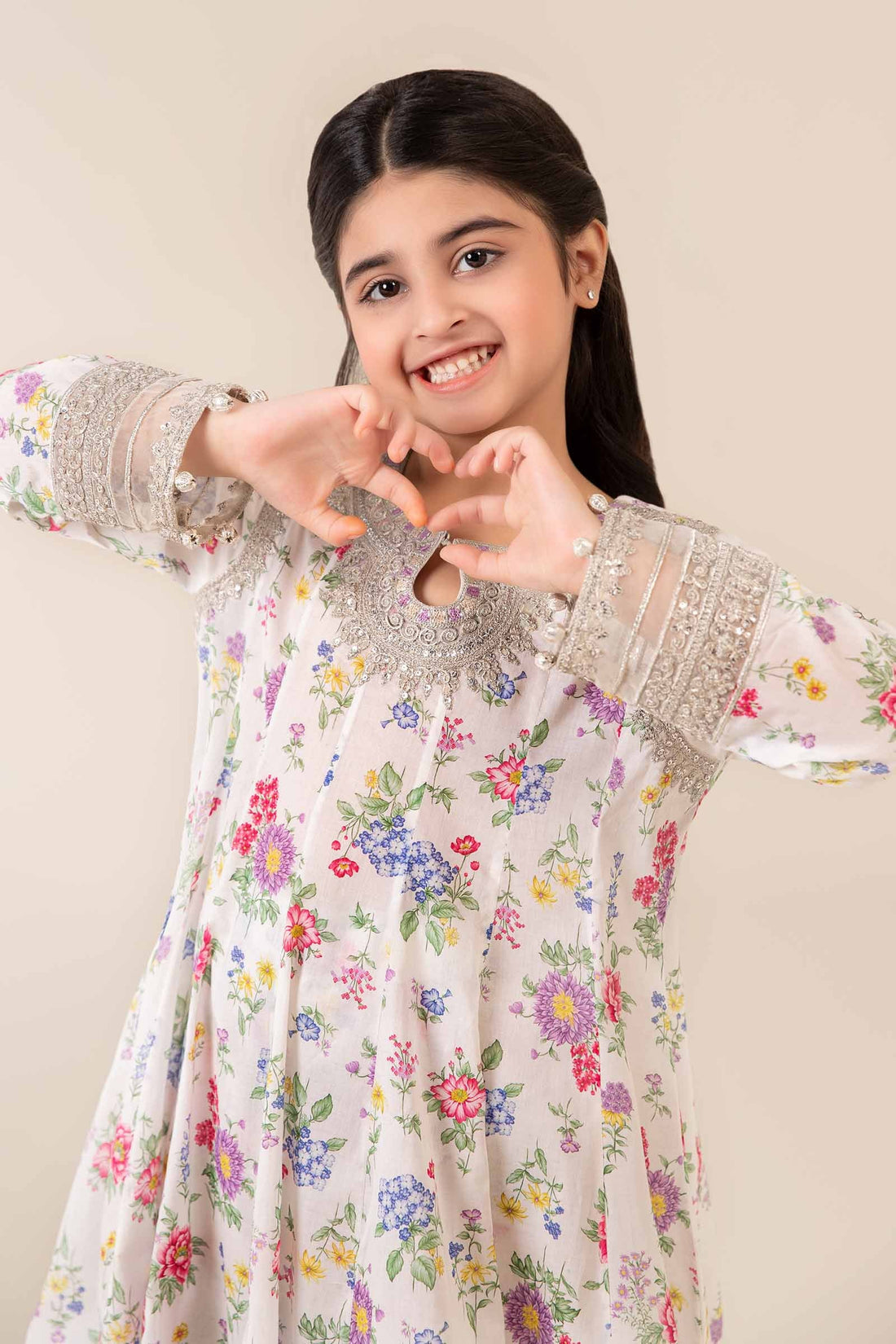 Maria B | Girls | MKD-EA25-03 (White) -  Maria B Maria B Kids - Original Designer Dress - House of Maryam