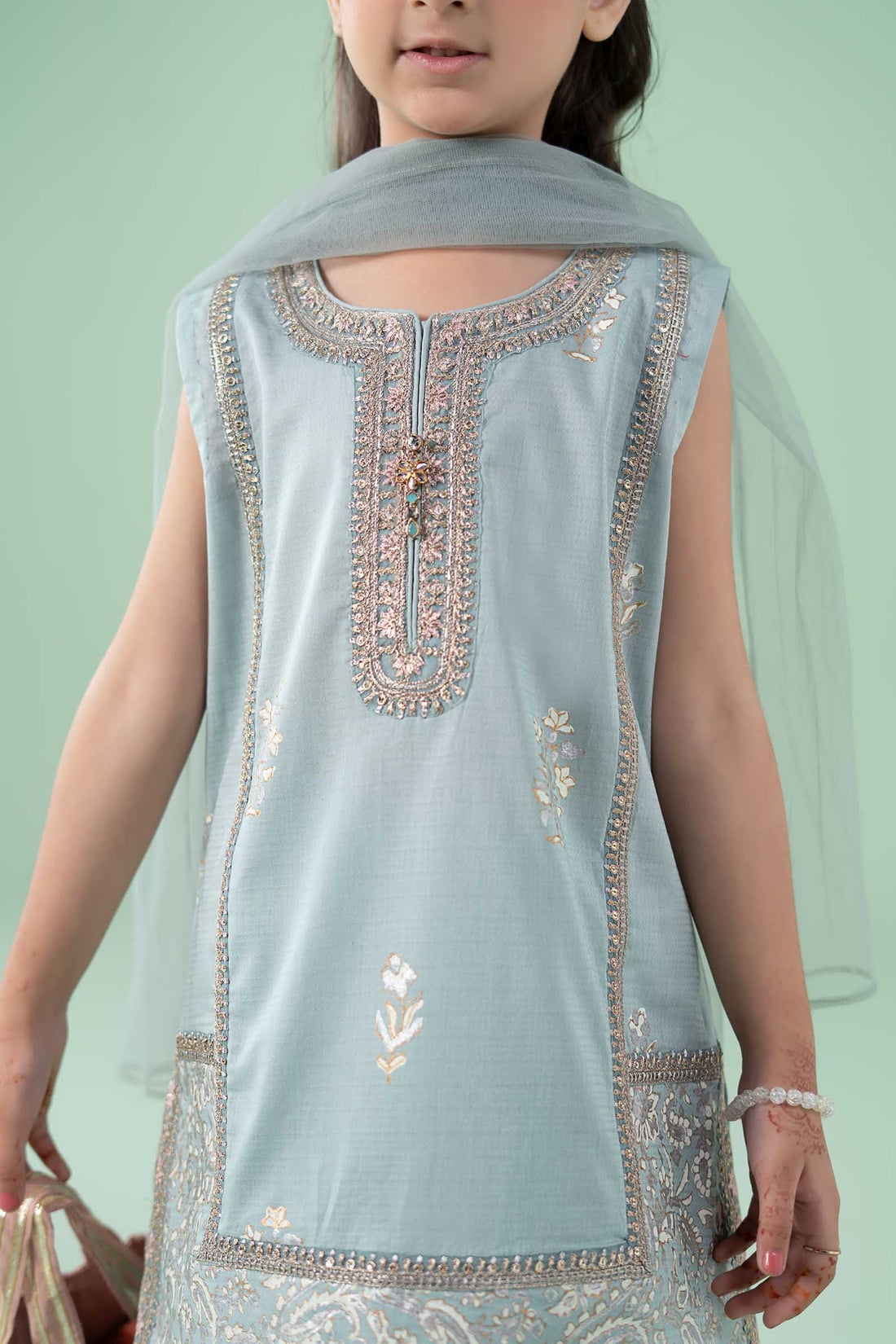Maria B | Girls | MKD-EA25-21 (Blue) -  Maria B Maria B Kids - Original Designer Dress - House of Maryam
