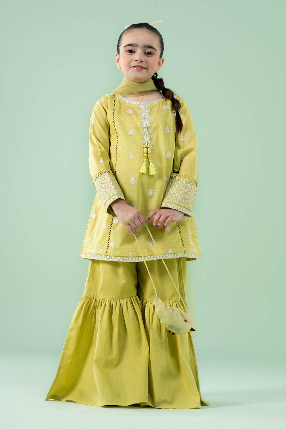 Maria B | Girls | MKD-EA25-41 (Green) -  Maria B Maria B Kids - Original Designer Dress - House of Maryam