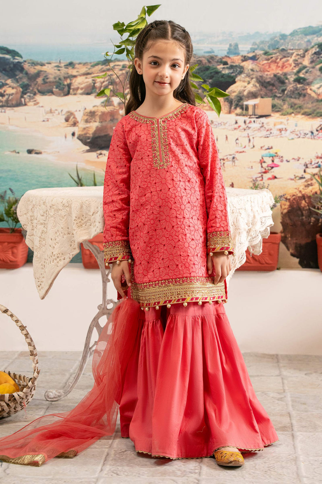 Maria B | Girls | MKD-EF24-14R1 (Pink) -  Maria B Maria B Kids - Original Designer Dress - House of Maryam