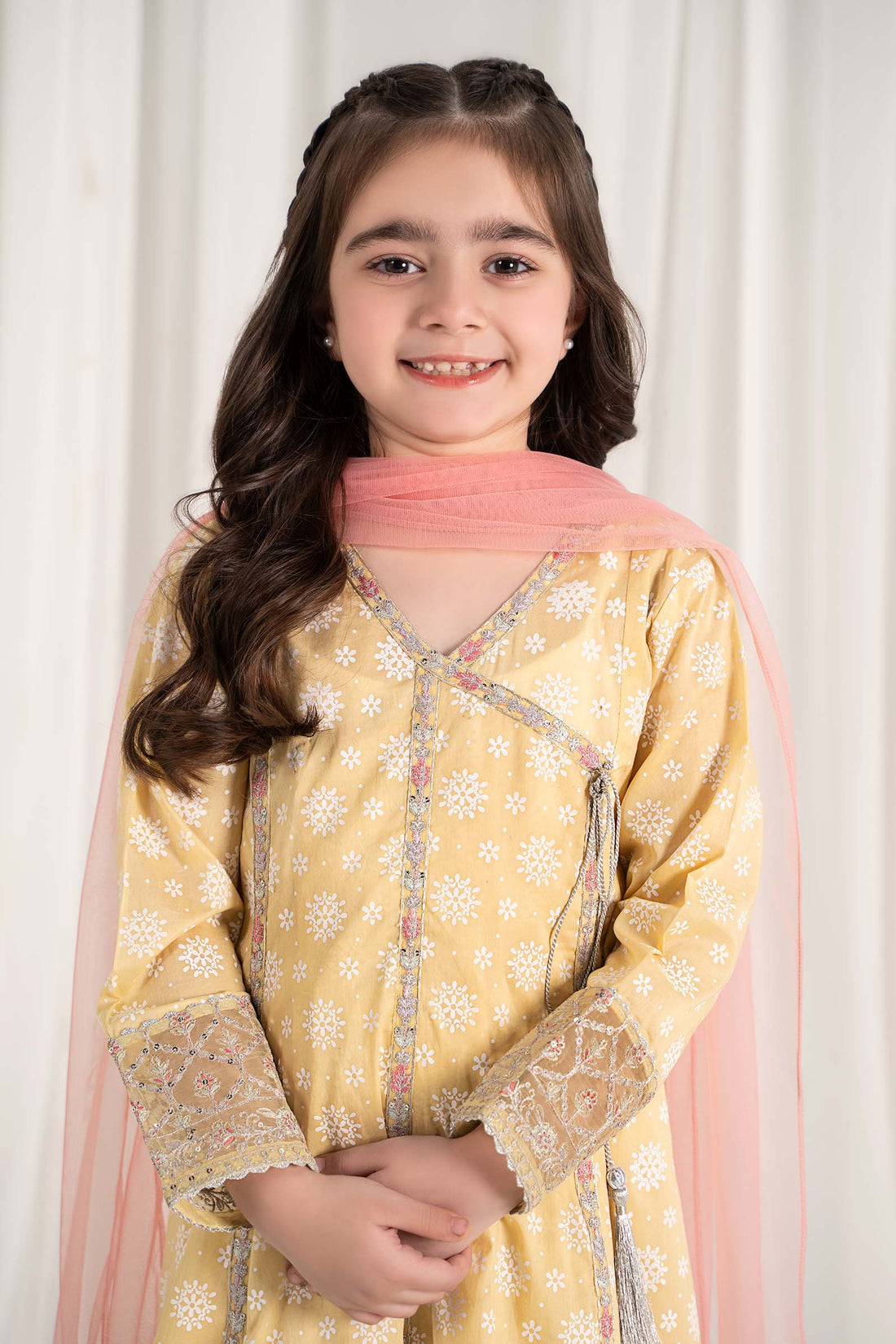 Maria B | Girls | MKD-EF25-09 (Yellow) -  Maria B Maria B Kids - Original Designer Dress - House of Maryam