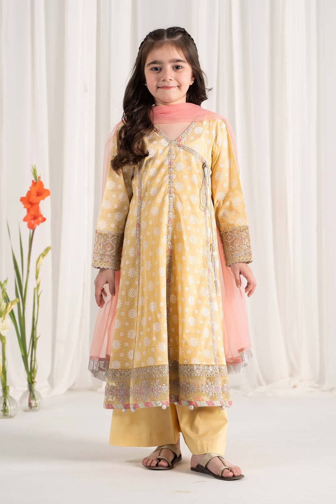 Maria B | Girls | MKD-EF25-09 (Yellow) -  Maria B Maria B Kids - Original Designer Dress - House of Maryam