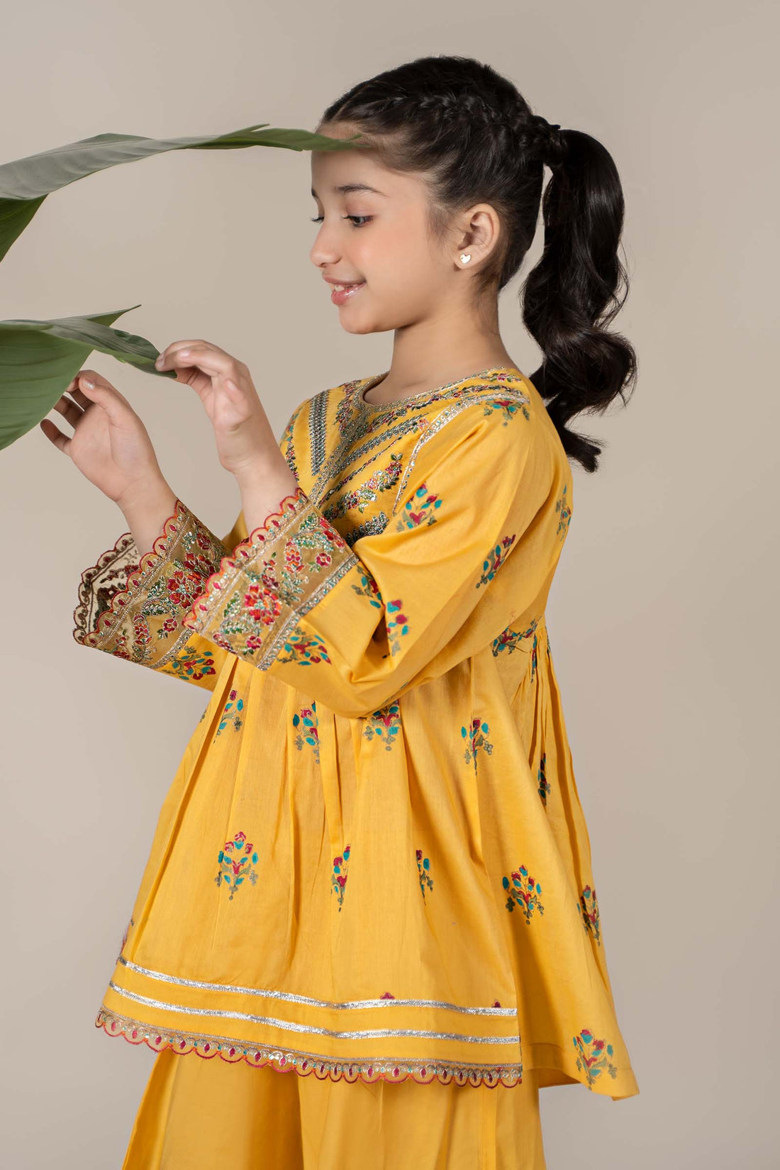 Maria B | Girls | MKD-EF25-15 (Yellow) -  Maria B Maria B Kids - Original Designer Dress - House of Maryam