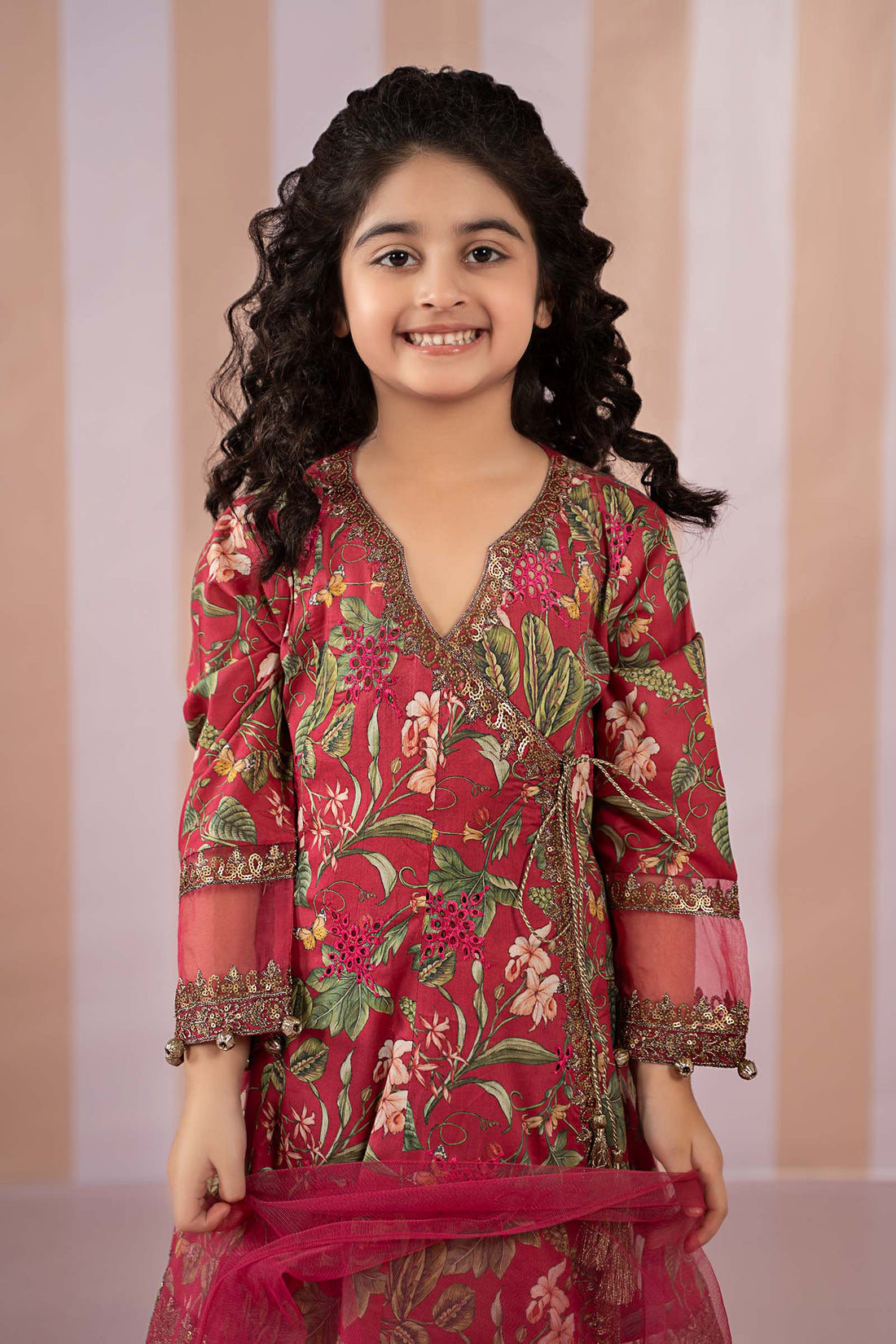 Maria B | Girls | MKD-EF25-18 (Red) -  Maria B Maria B Kids - Original Designer Dress - House of Maryam