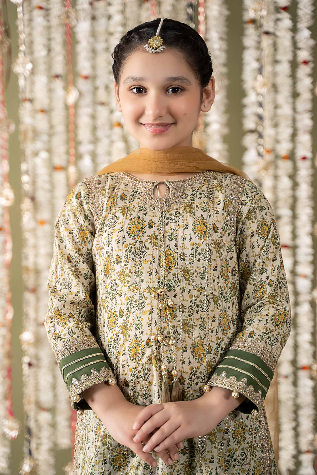 Maria B | Girls | MKD-EF25-27 (Green) -  Maria B Maria B Kids - Original Designer Dress - House of Maryam