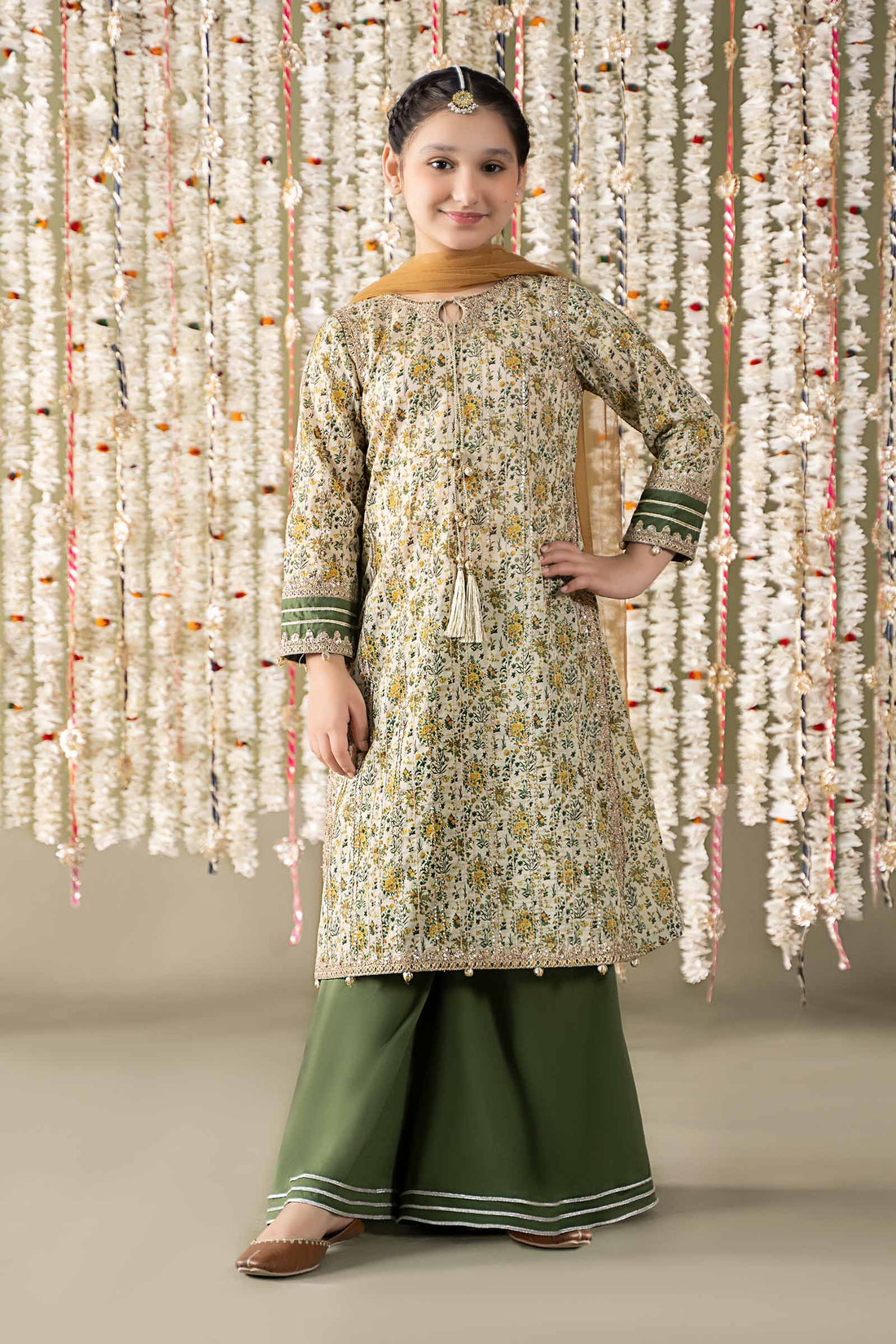 Maria B | Girls | MKD-EF25-27 (Green) -  Maria B Maria B Kids - Original Designer Dress - House of Maryam