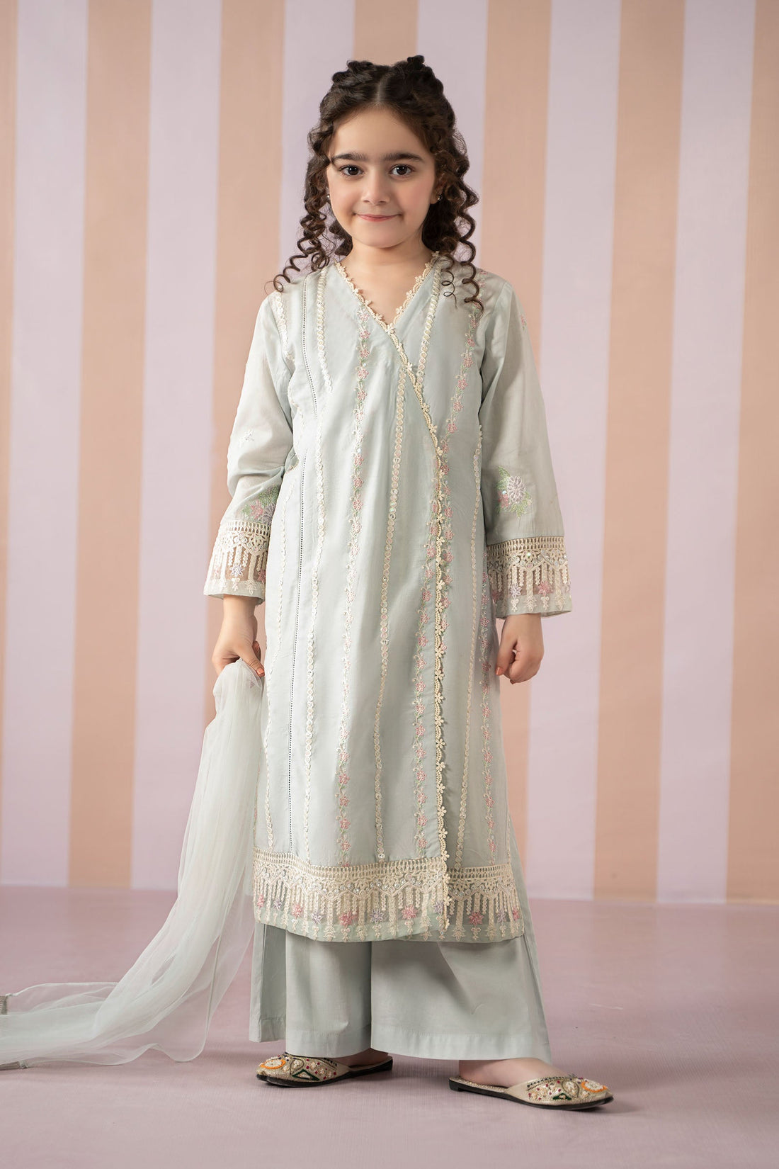 Maria B | Girls | MKD-EF25-51 (Blue) -  Maria B Maria B Kids - Original Designer Dress - House of Maryam
