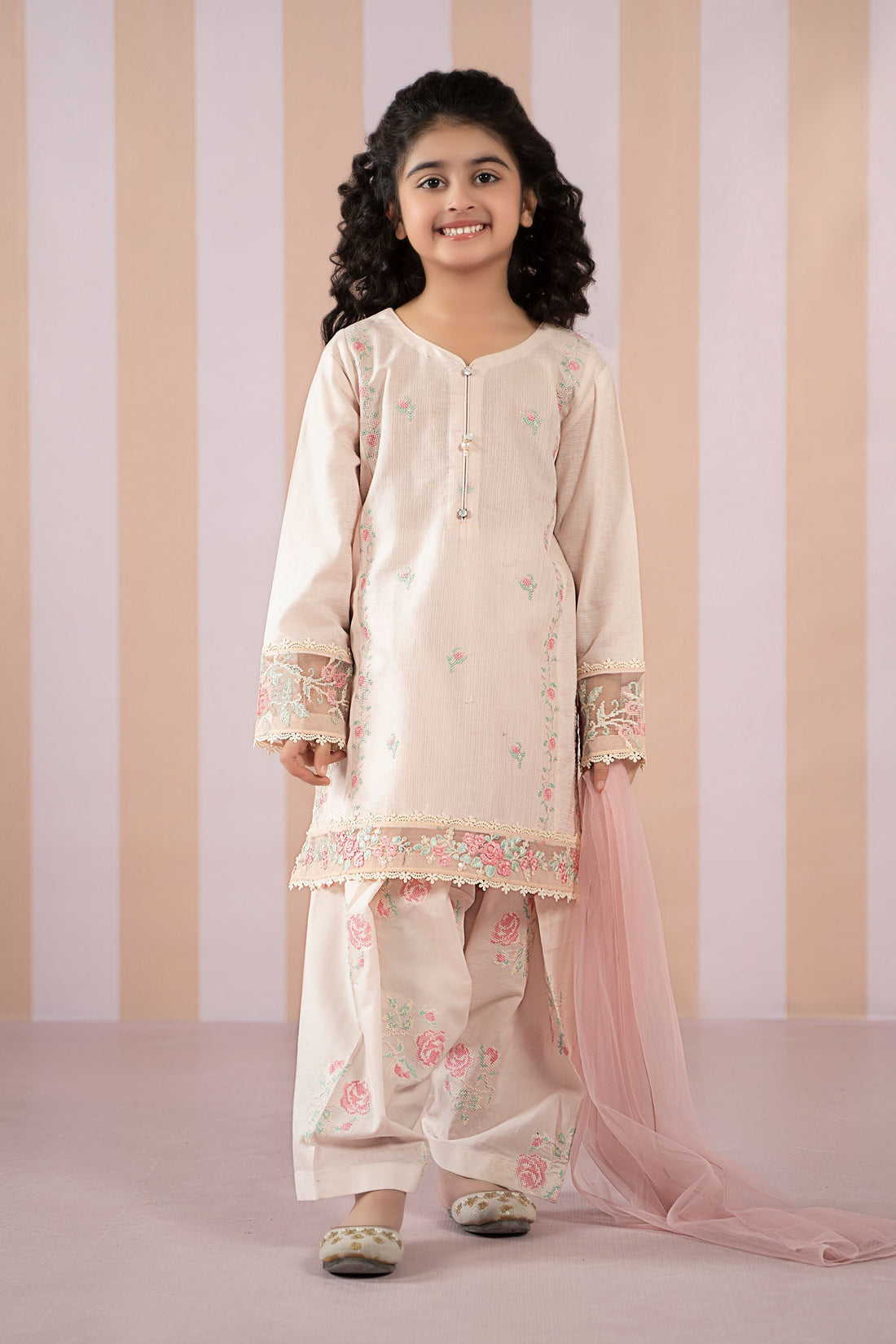 Maria B | Girls | MKD-EF25-52 (Pink) -  Maria B Maria B Kids - Original Designer Dress - House of Maryam