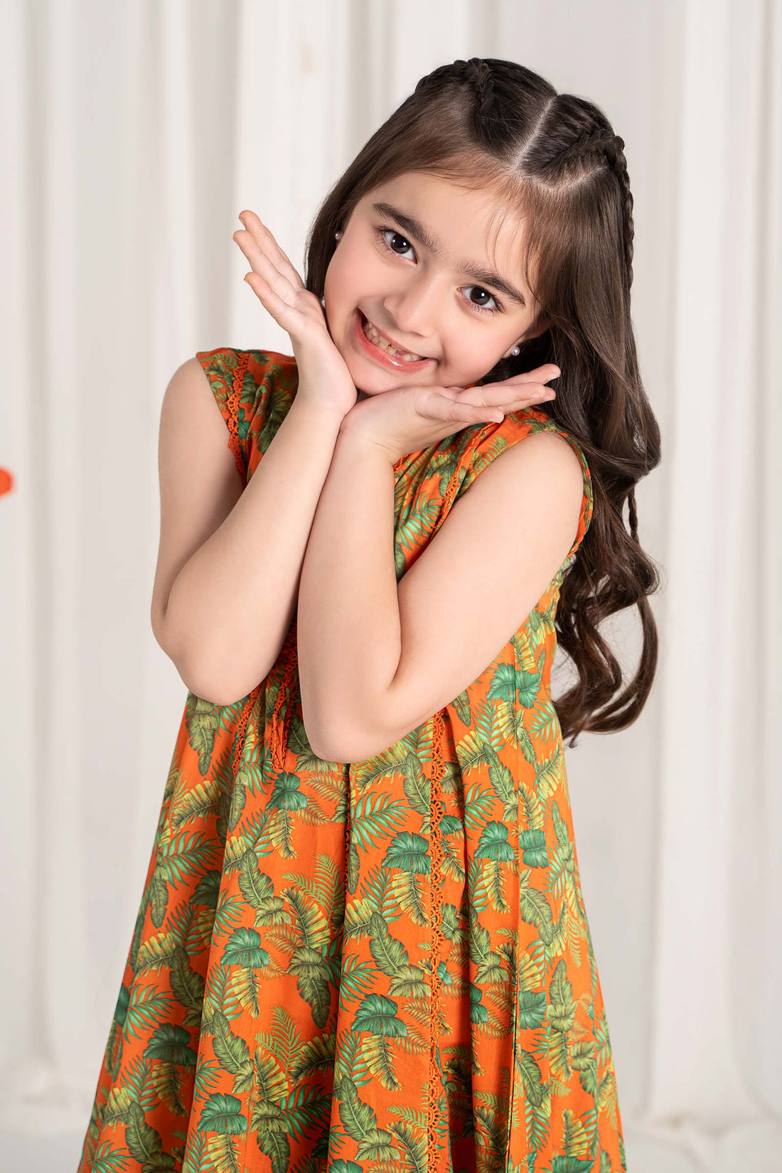 Maria B | Girls | MKD-EF25-68 (Orange) -  Maria B Maria B Kids - Original Designer Dress - House of Maryam