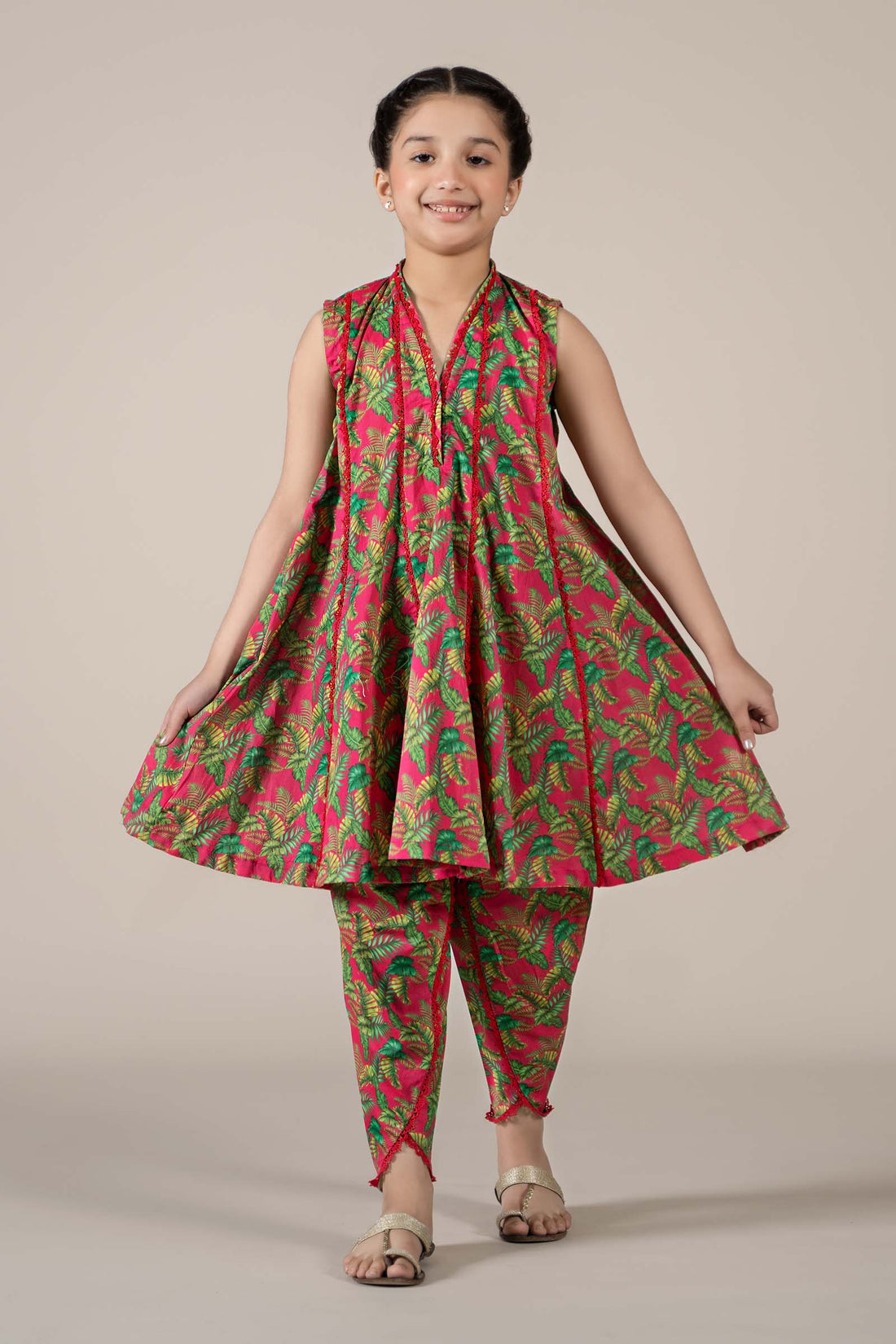 Maria B | Girls | MKD-EF25-68 (Pink) -  Maria B Maria B Kids - Original Designer Dress - House of Maryam