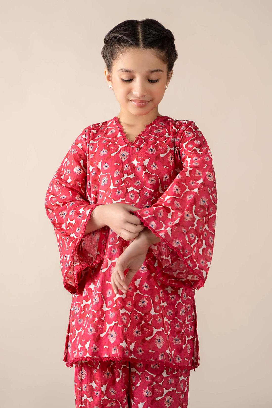 Maria B | Girls | MKD-EF25-69 (Pink) -  Maria B Maria B Kids - Original Designer Dress - House of Maryam