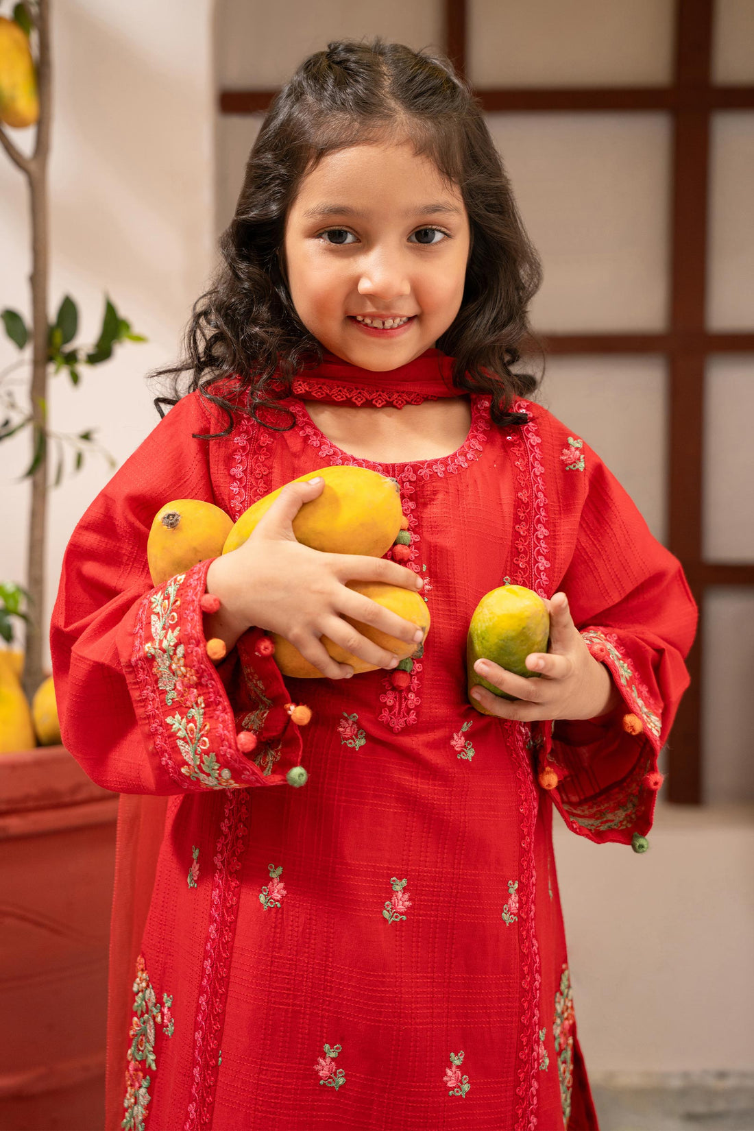 Maria B | Girls | MKD-PF25-01 (Red) -  Maria B Maria B Kids - Original Designer Dress - House of Maryam