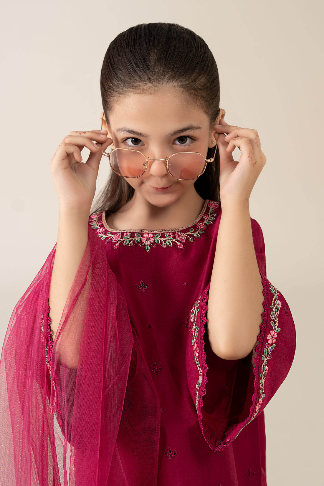 Maria B | Girls | MKD-PF25-04 (Magenta) -  Maria B Maria B Kids - Original Designer Dress - House of Maryam
