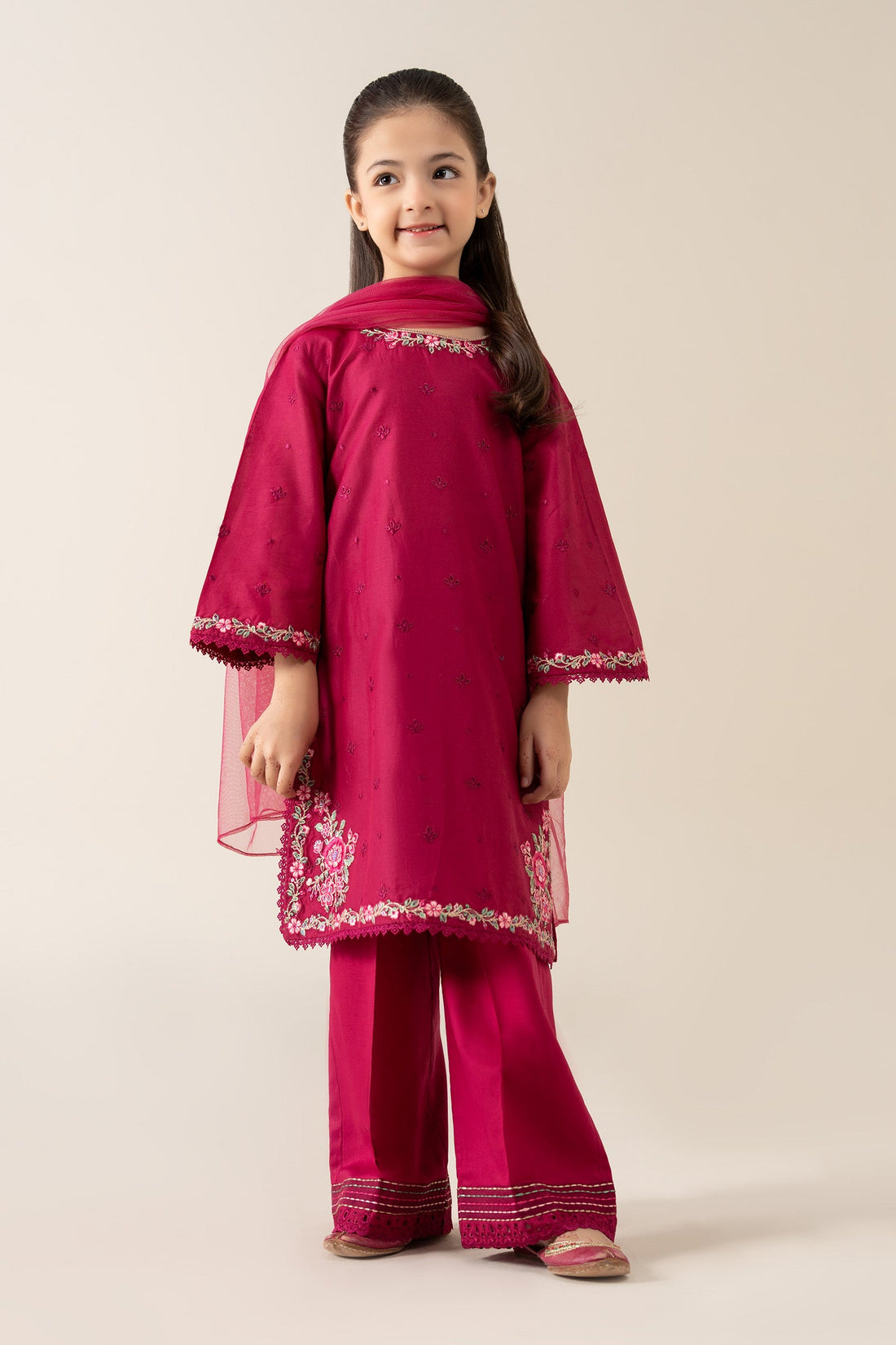 Maria B | Girls | MKD-PF25-04 (Magenta) -  Maria B Maria B Kids - Original Designer Dress - House of Maryam