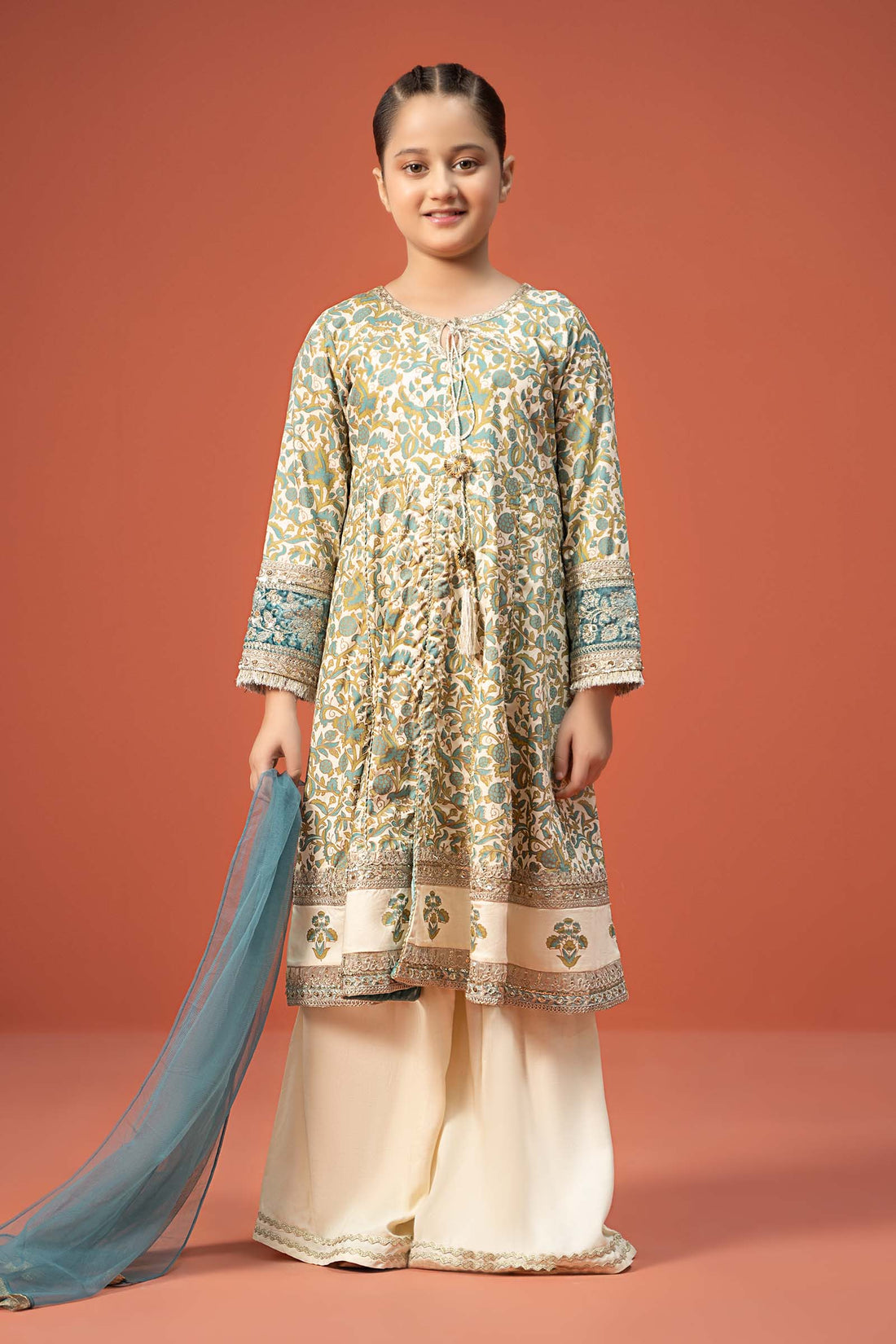 Maria B | Girls | MKD-W24-25 (Off White) -  Maria B Maria B Kids - Original Designer Dress - House of Maryam