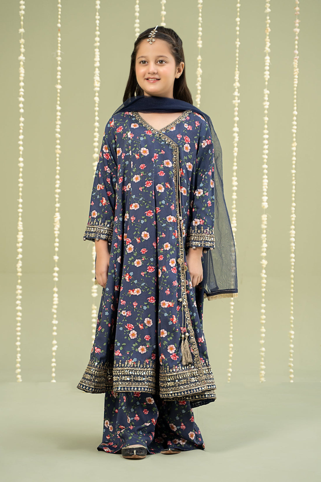 Maria B | Girls | MKD-W24-26 (Printed Blue) -  Maria B Maria B Kids - Original Designer Dress - House of Maryam
