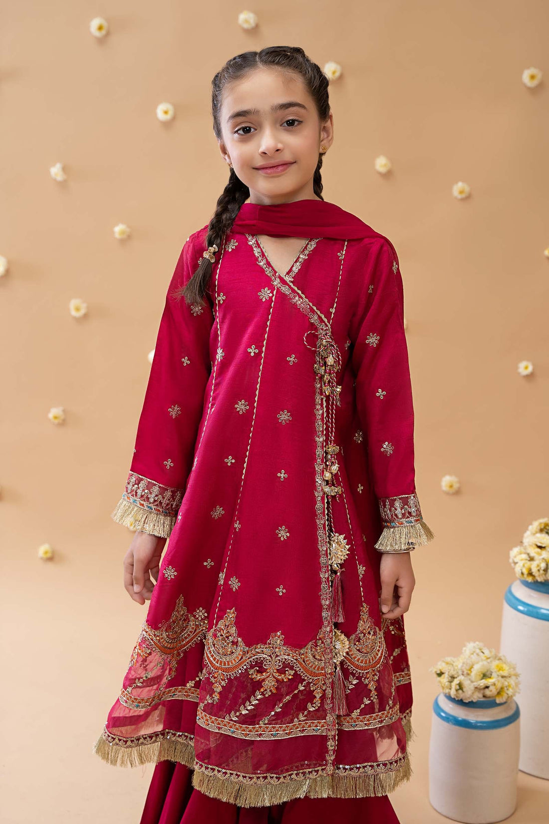 Maria B | Girls | MKS-EA23-01R1 (Pink) -  Maria B Maria B Kids - Original Designer Dress - House of Maryam