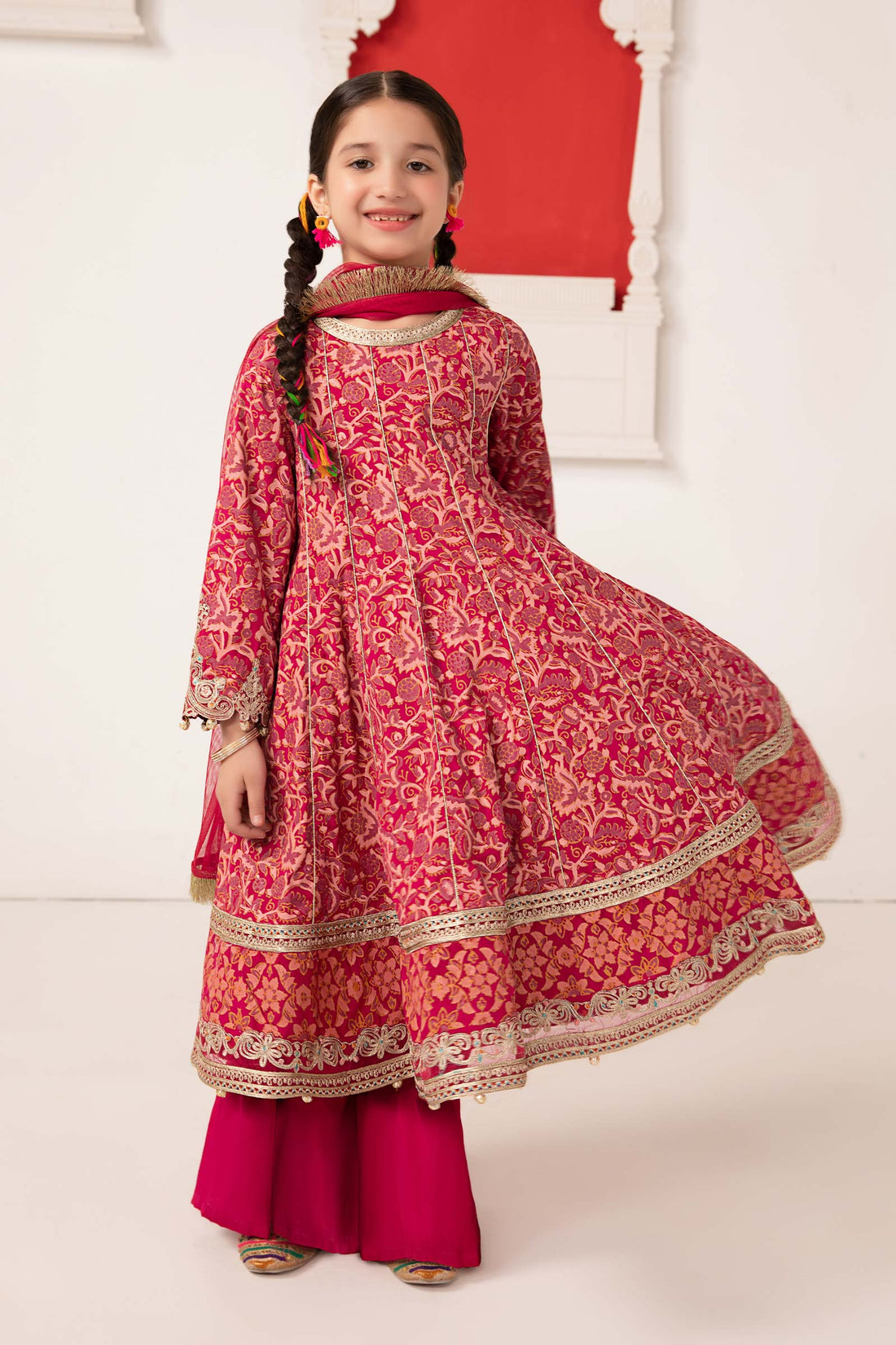 Maria B | Girls | MKS-EA24-05 (Pink) -  Maria B Maria B Kids - Original Designer Dress - House of Maryam
