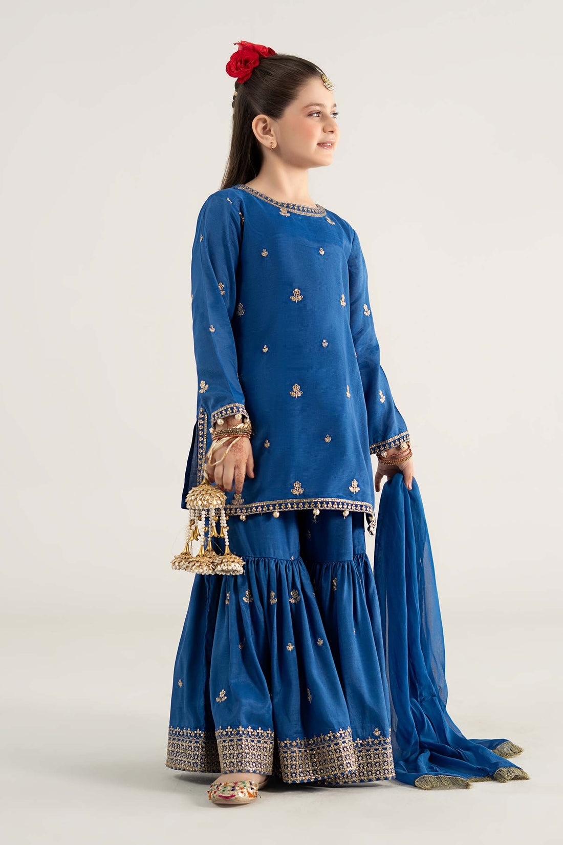 Maria B | Girls | MKS-EA25-30 (Blue) -  Maria B Maria B Kids - Original Designer Dress - House of Maryam