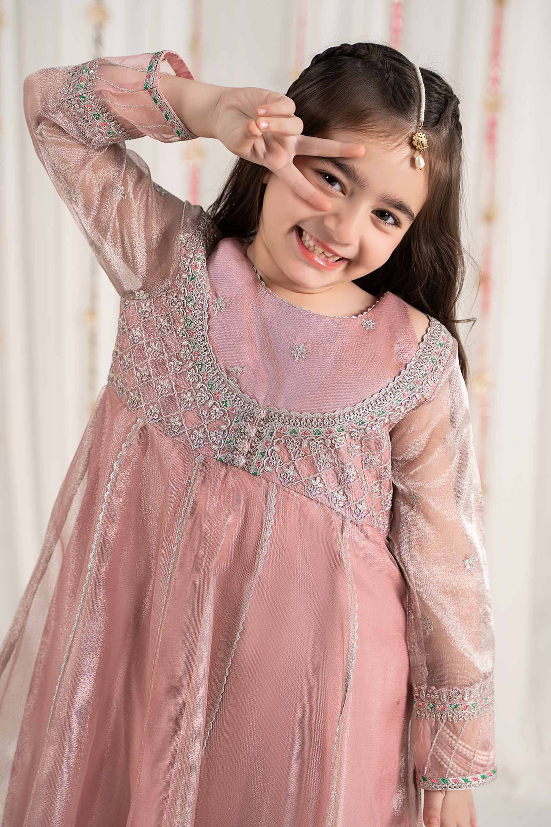 Maria B | Girls | MKS-EF25-01 (Pink) -  Maria B Maria B Kids - Original Designer Dress - House of Maryam