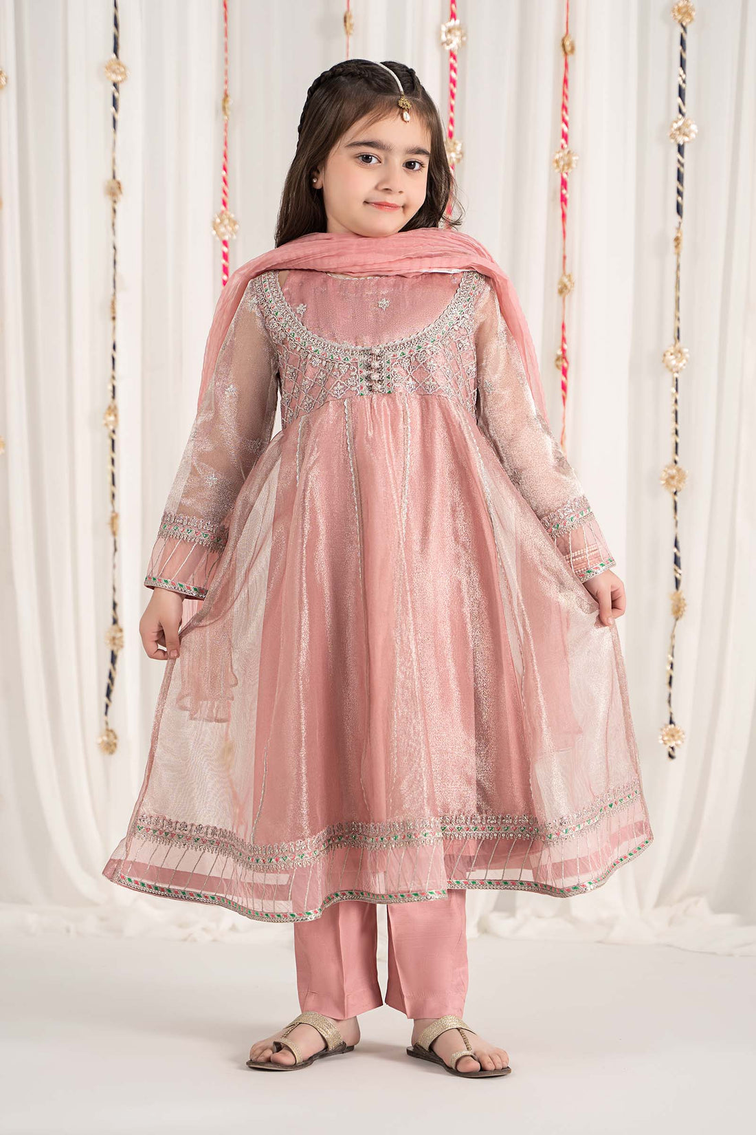 Maria B | Girls | MKS-EF25-01 (Pink) -  Maria B Maria B Kids - Original Designer Dress - House of Maryam