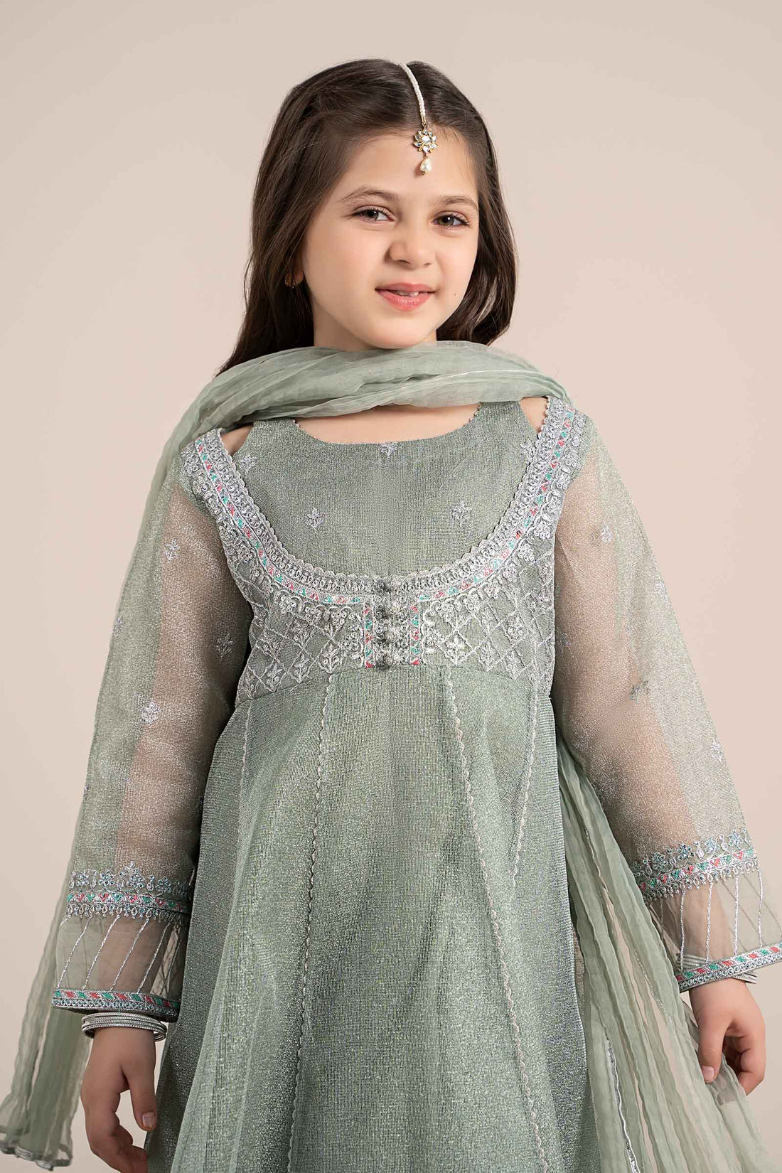 Maria B | Girls | MKS-EF25-01 (Mint Green) -  Maria B Maria B Kids - Original Designer Dress - House of Maryam