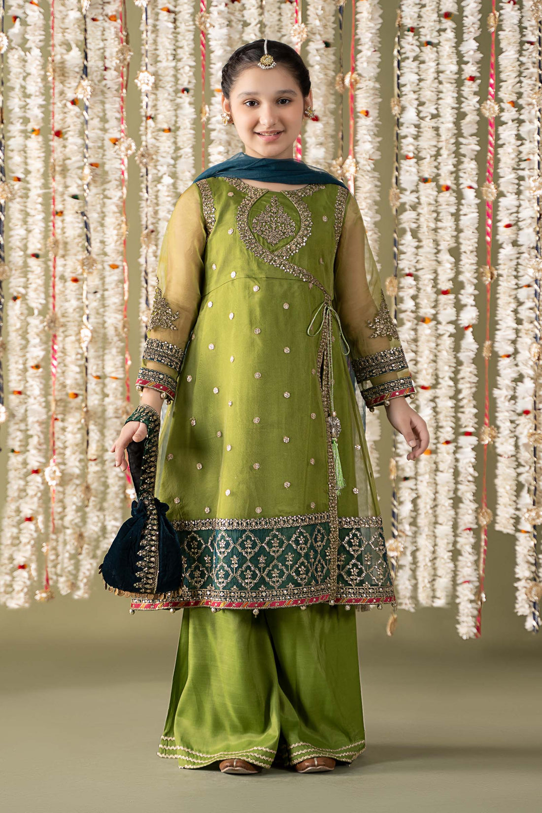 Maria B | Girls | MKS-EF25-21 (Green) -  Maria B Maria B Kids - Original Designer Dress - House of Maryam