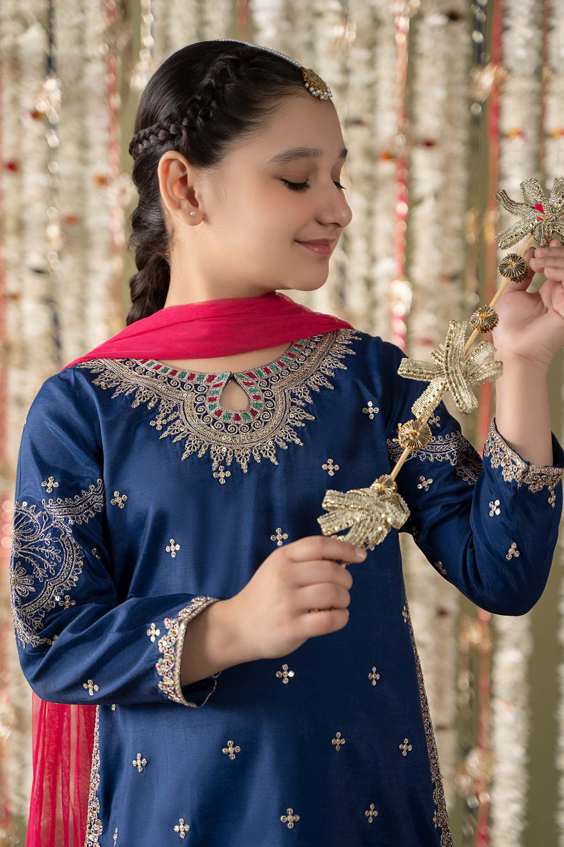 Maria B | Girls | MKS-EF25-27 (Navy Blue) -  Maria B Maria B Kids - Original Designer Dress - House of Maryam