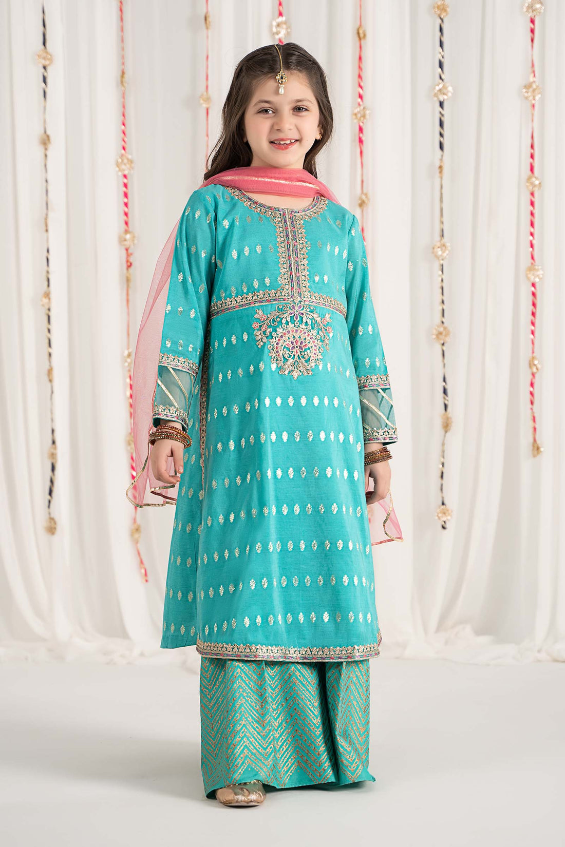 Maria B | Girls | MKS-EF25-30 (Blue) -  Maria B Maria B Kids - Original Designer Dress - House of Maryam