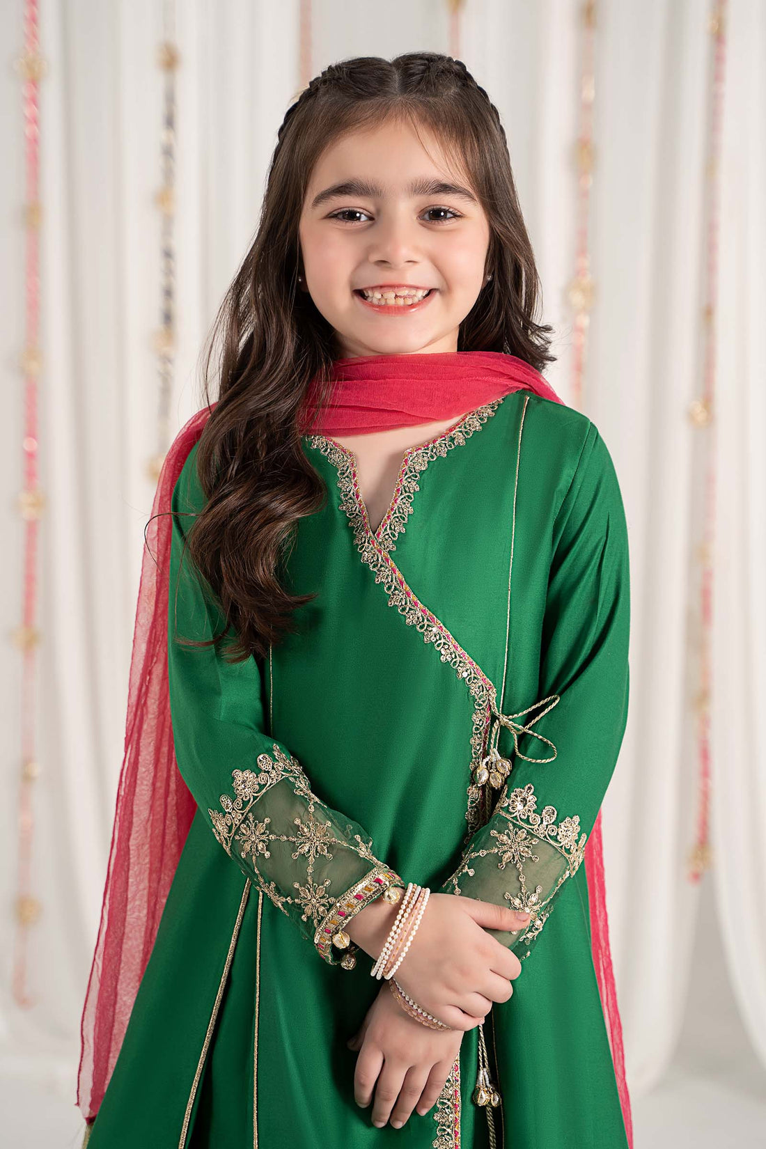 Maria B | Girls | MKS-EF25-41 (Green) -  Maria B Maria B Kids - Original Designer Dress - House of Maryam