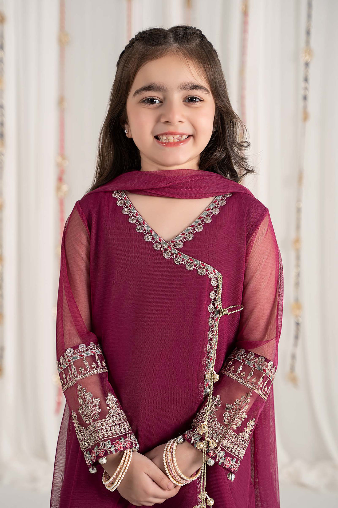Maria B | Girls | MKS-EF25-43 (Purple) -  Maria B Maria B Kids - Original Designer Dress - House of Maryam