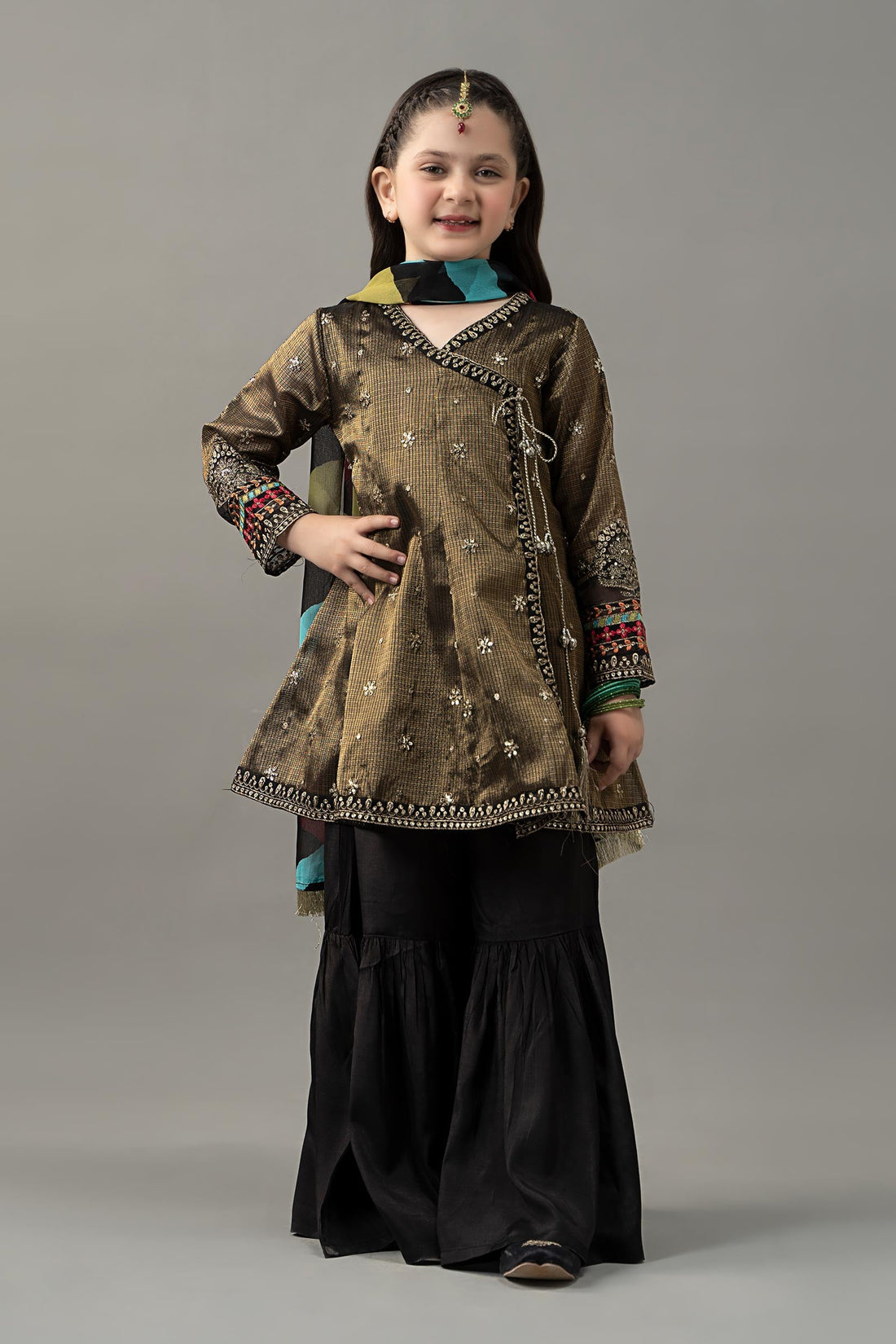 Maria B | Girls | MKS-EF25-46 (Black) -  Maria B Maria B Kids - Original Designer Dress - House of Maryam