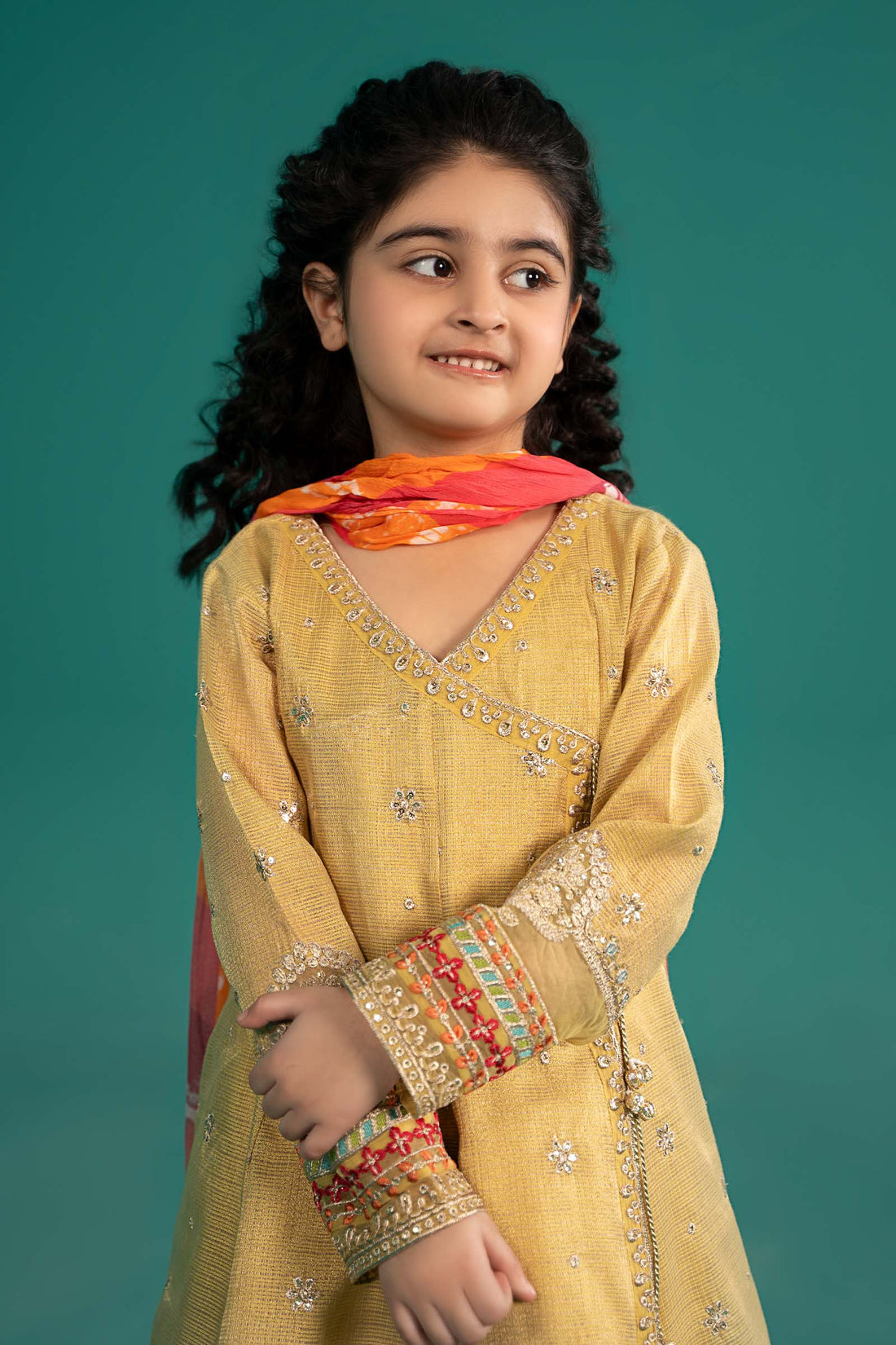 Maria B | Girls | MKS-EF25-46 (Yellow) -  Maria B Maria B Kids - Original Designer Dress - House of Maryam