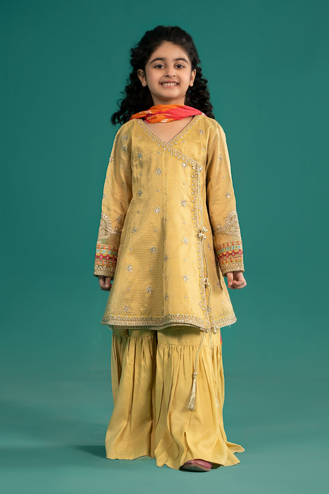 Maria B | Girls | MKS-EF25-46 (Yellow) -  Maria B Maria B Kids - Original Designer Dress - House of Maryam
