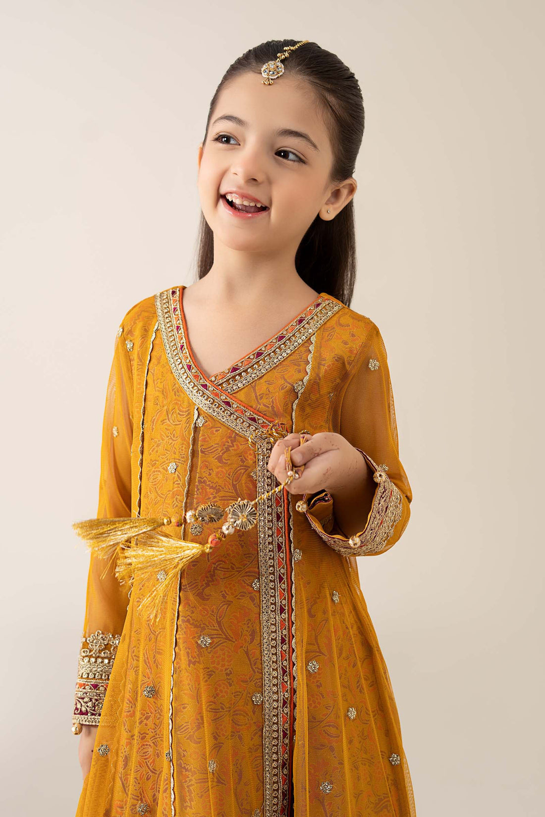 Maria B | Girls | MKS-PF25-02 (Mustard) -  Maria B Maria B Kids - Original Designer Dress - House of Maryam