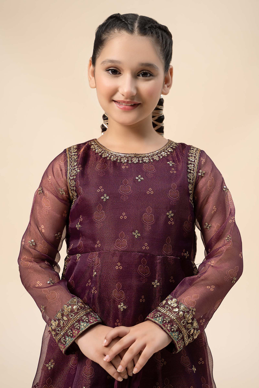 Maria B | Girls | MKS-W24-01 (Purple) -  Maria B Maria B Kids - Original Designer Dress - House of Maryam