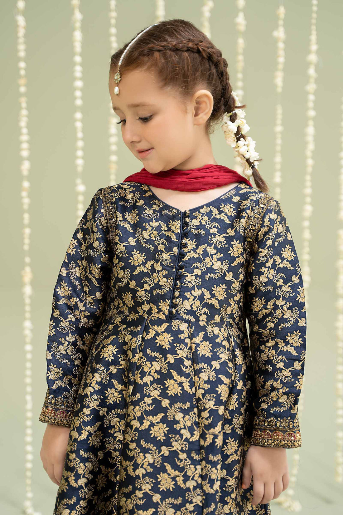 Maria B | Girls | MKS-W24-30 (Navy Blue) -  Maria B Maria B Kids - Original Designer Dress - House of Maryam