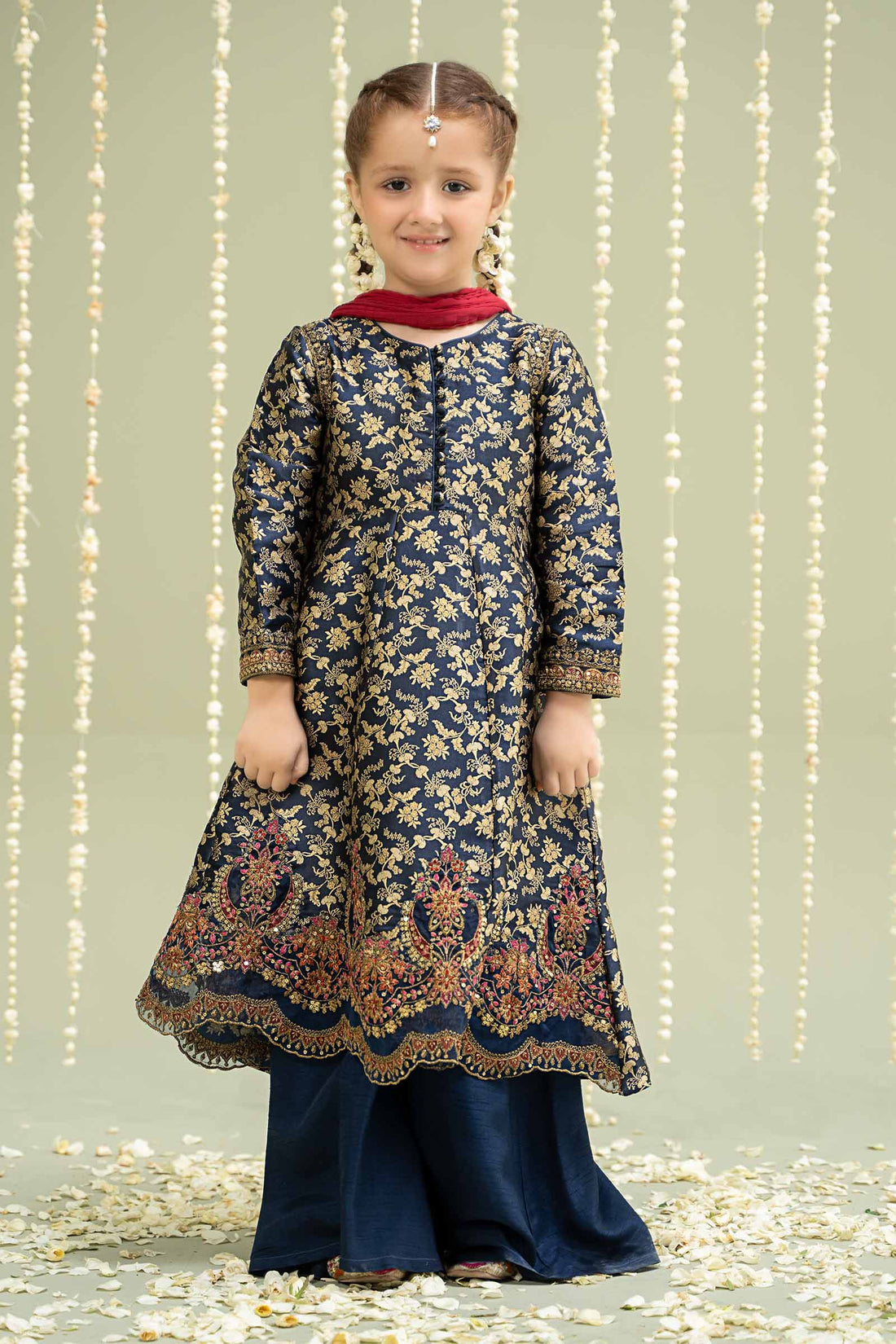 Maria B | Girls | MKS-W24-30 (Navy Blue) -  Maria B Maria B Kids - Original Designer Dress - House of Maryam