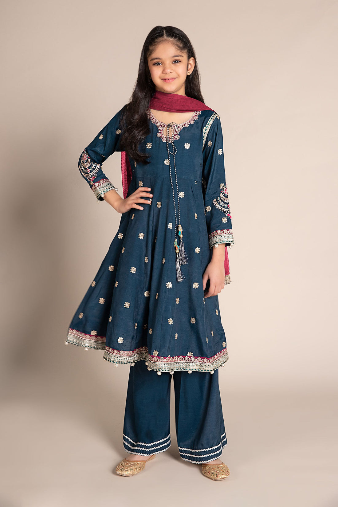 Maria B | Girls | MKS-EF25-07 (Teal) -  Maria B Maria B Kids - Original Designer Dress - House of Maryam