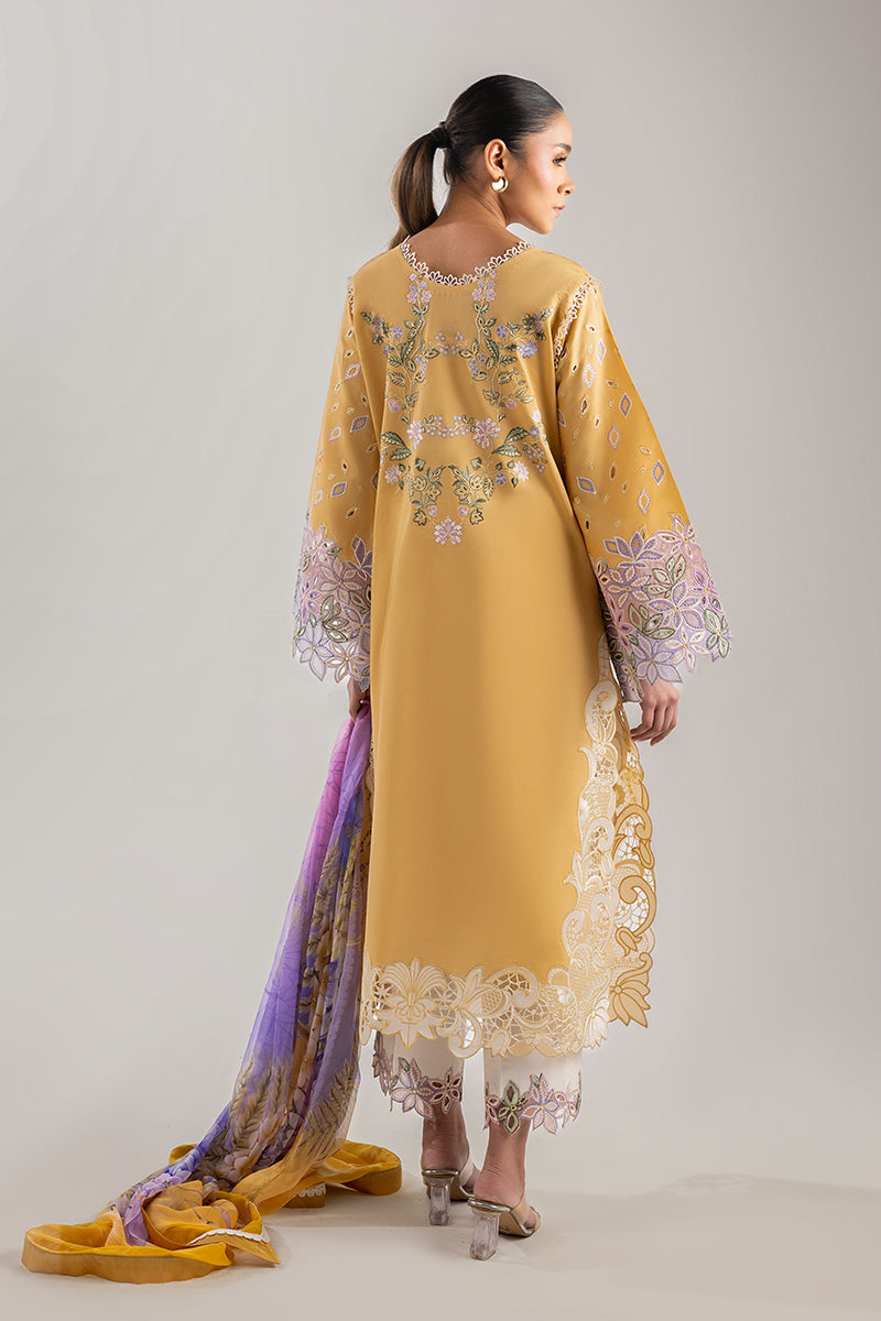 Mushq | Manaram Luxury Lawn 25 | Gold Glow -  Mushq Ladies Clothes - Original Designer Dress - House of Maryam