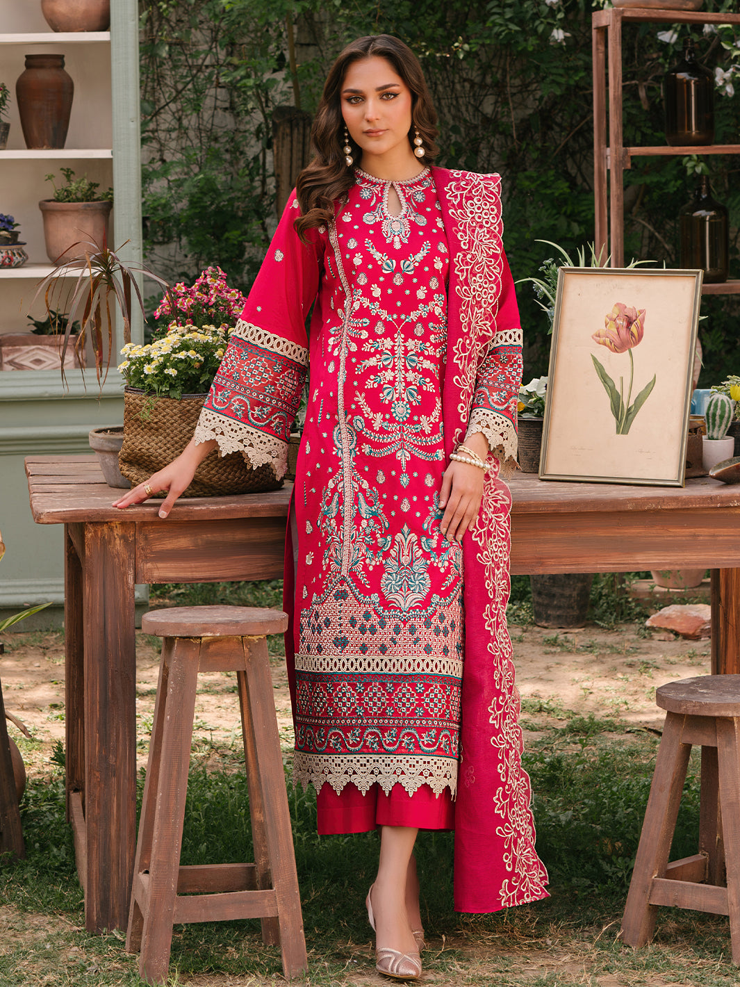 Mahnur | Masakali Luxury Lawn 24 | MK 06 - B -  Mahnur Luxury - Original Designer Dress - House of Maryam